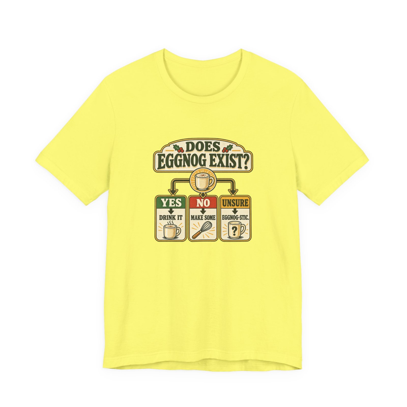 Does Eggnog Pun Exist Holiday Chart Graphic Tee - Image 17