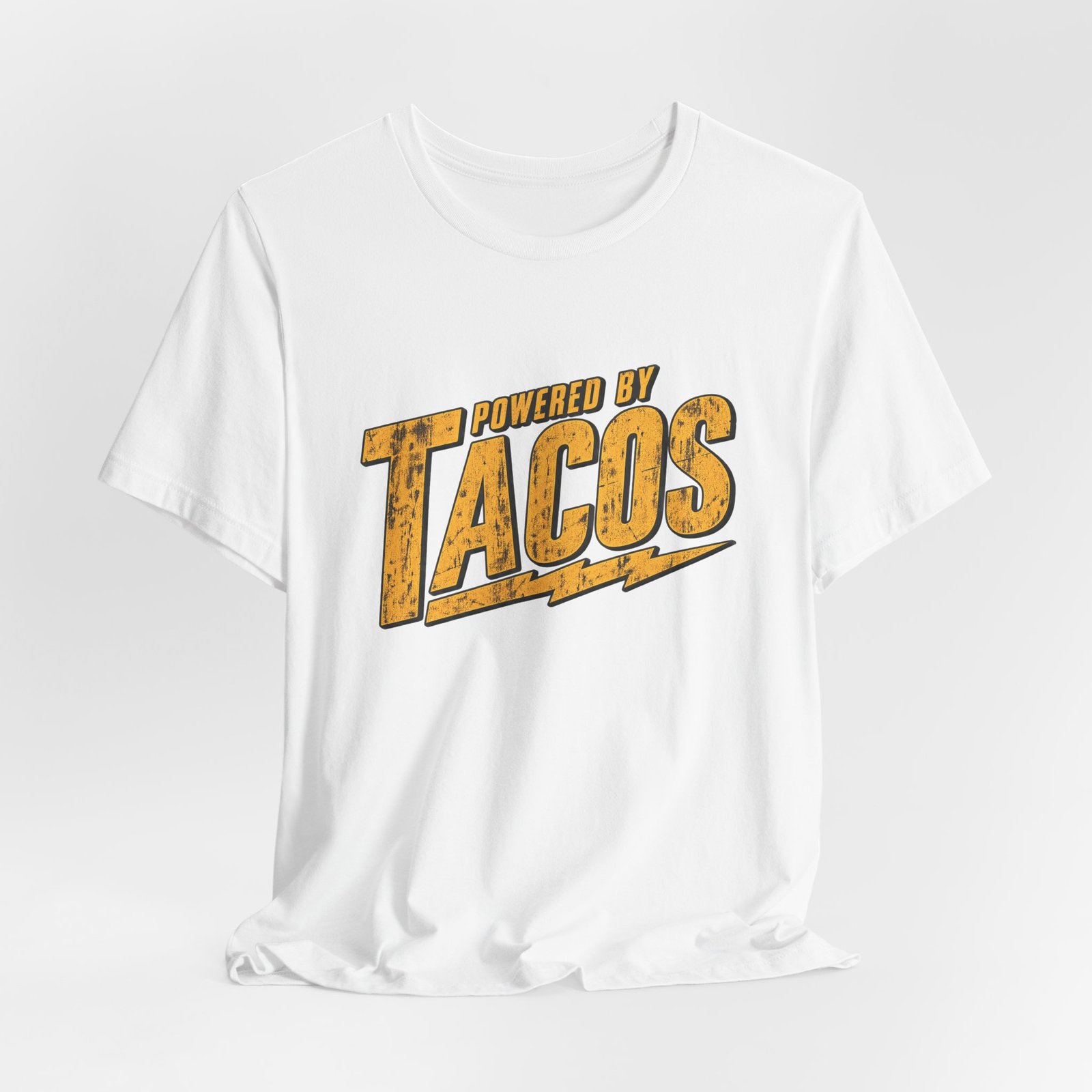 Powered By Tacos Funny Food Lover Quote Graphic Tee - Image 4