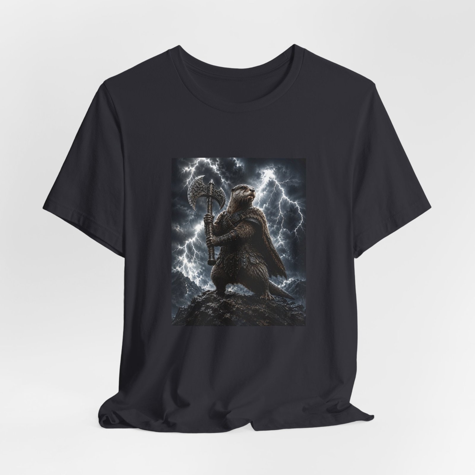 Storm Otter Warrior With Axe Graphic Tee - Image 24