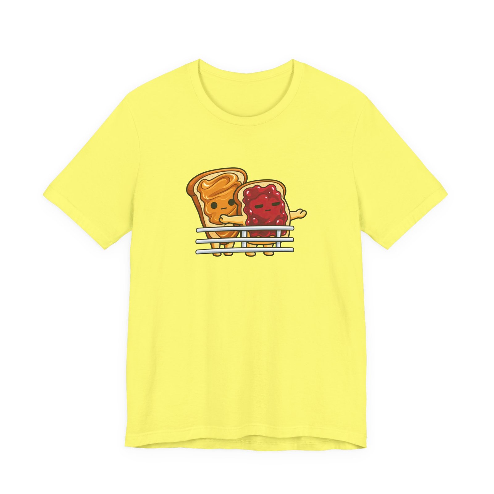 Cute Peanut Butter Jelly On Toast Lovers Ship Pose Graphic Tee - Image 9