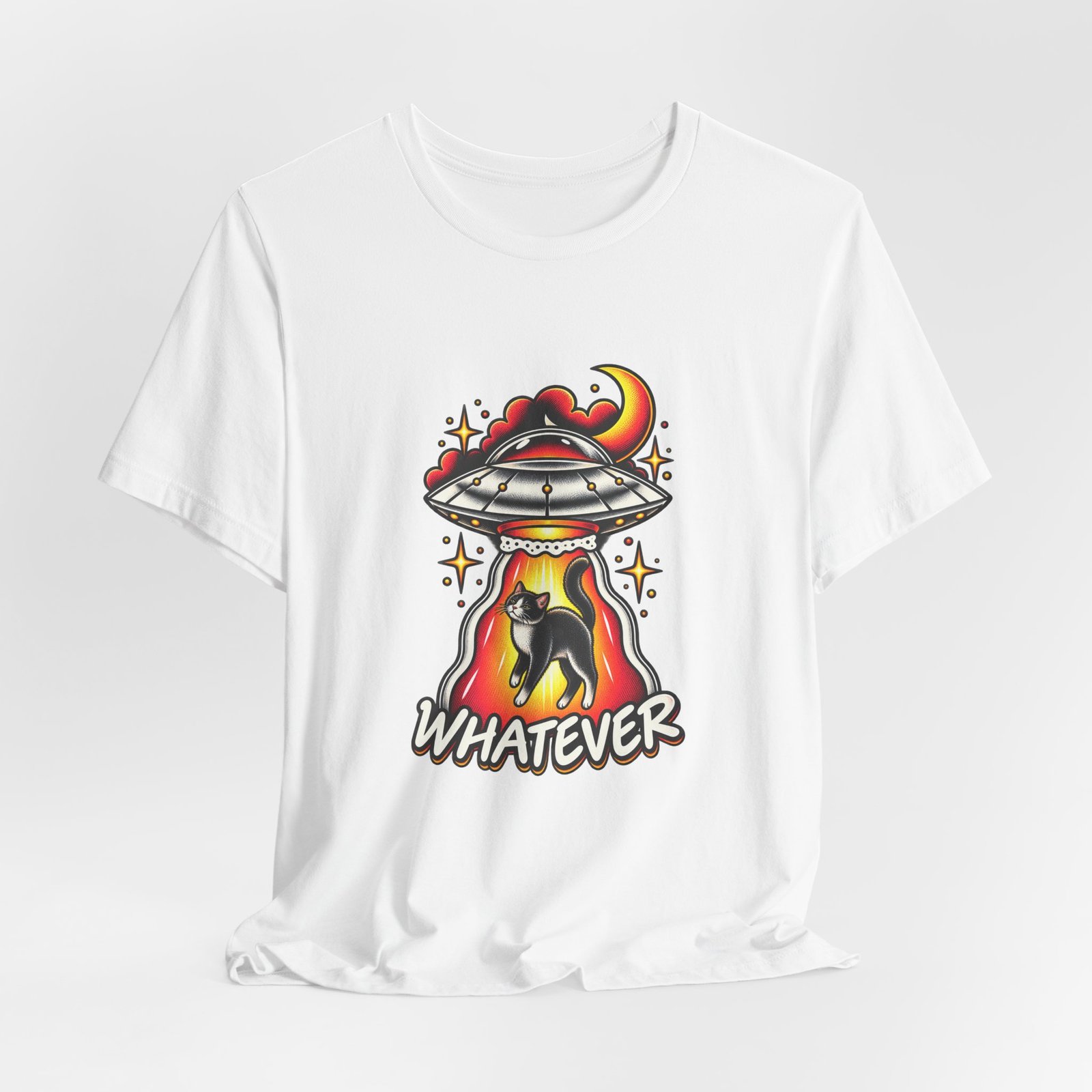 Whatever Spaceship Cat Graphic Tee - Image 4
