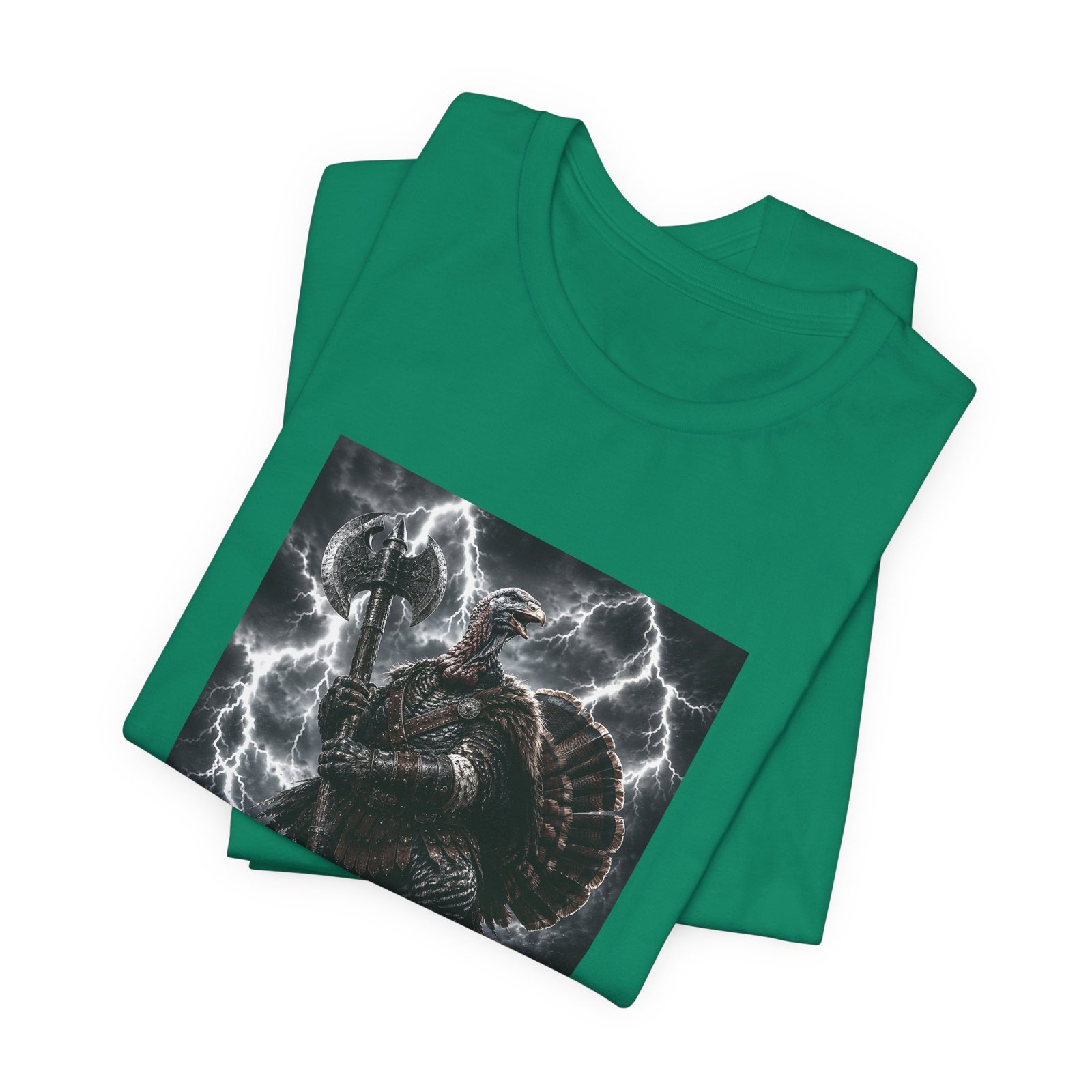 Turkey Warrior Axe Lightning Storm Graphic Tee - Image 27