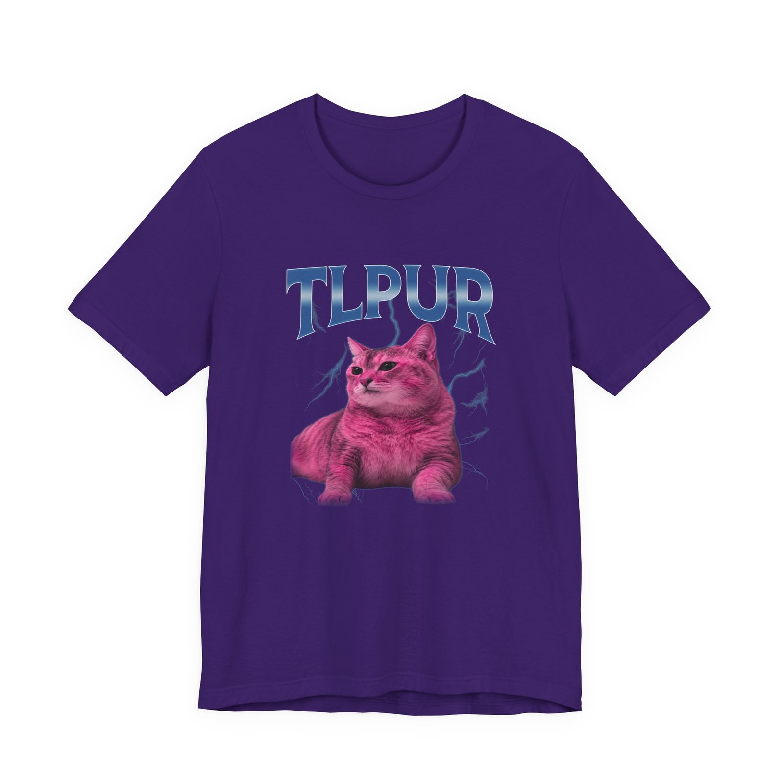 Bootleg TLPUR Meme Pink Cat Blue Splash Graphic Graphic Tee - Image 25