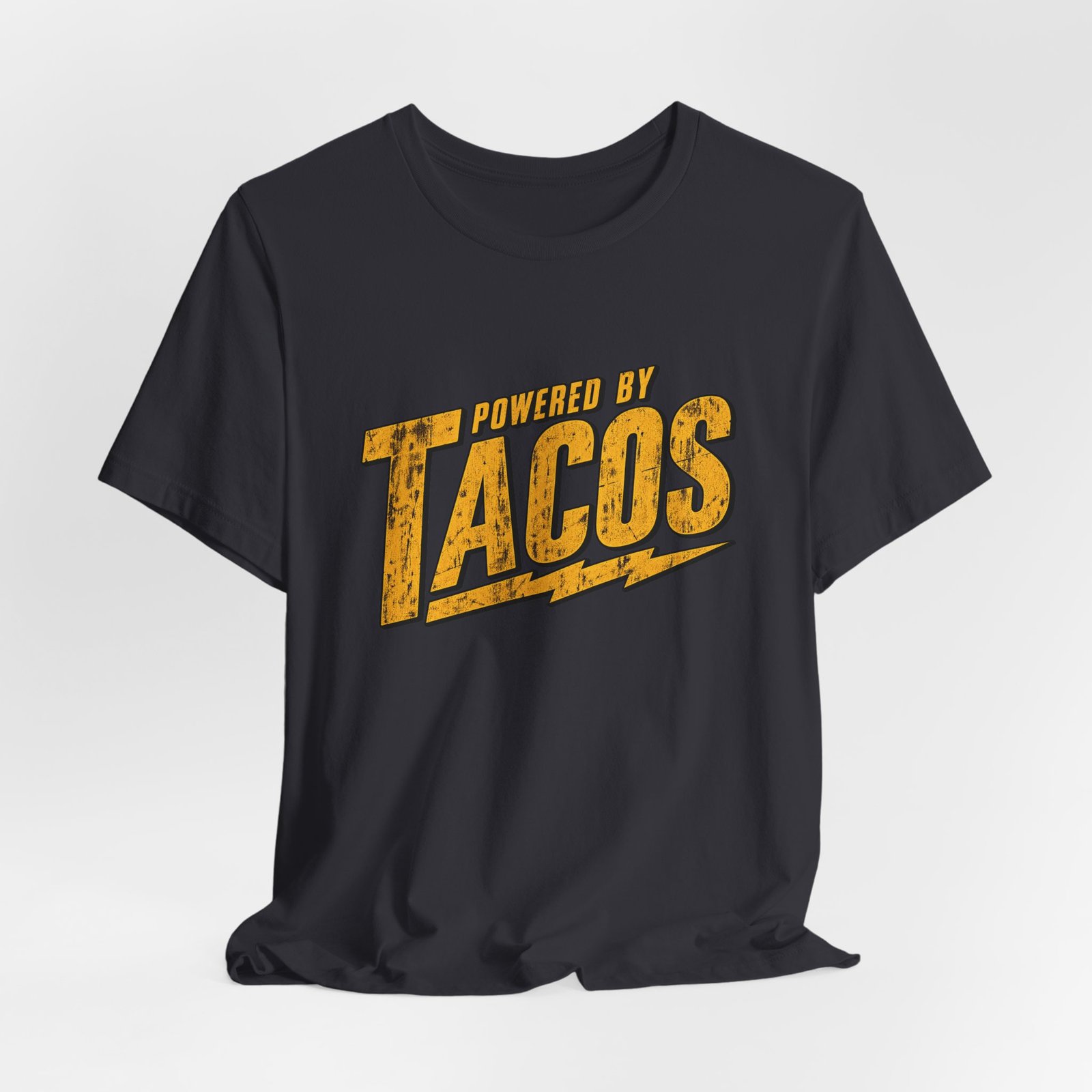 Powered By Tacos Funny Food Lover Quote Graphic Tee - Image 24