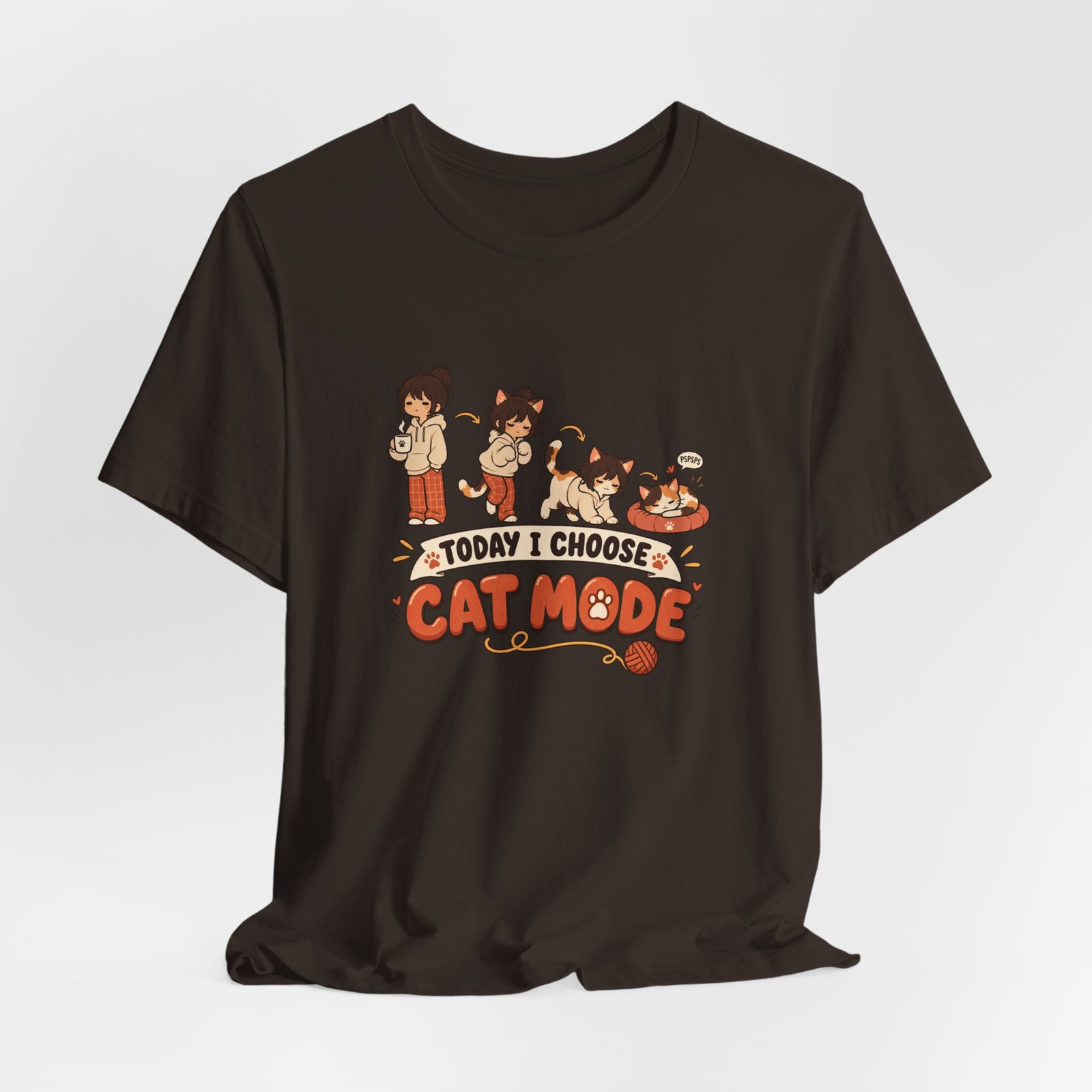 Cat Mode Transformation Cartoon Graphic Tee - Image 12