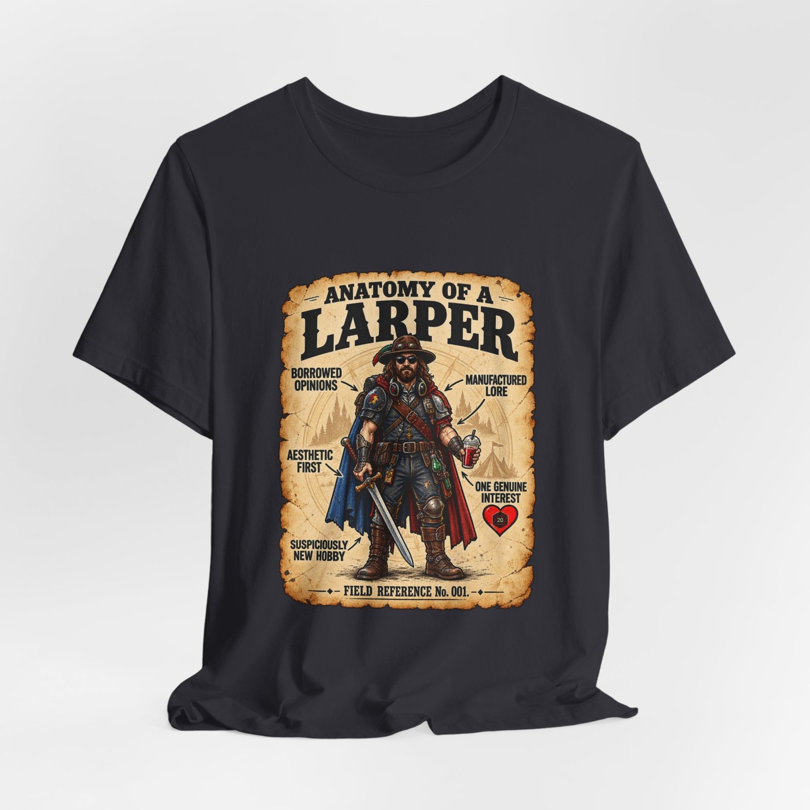 Anatomy Of A Larper Field Reference Humor Graphic Tee - Image 24