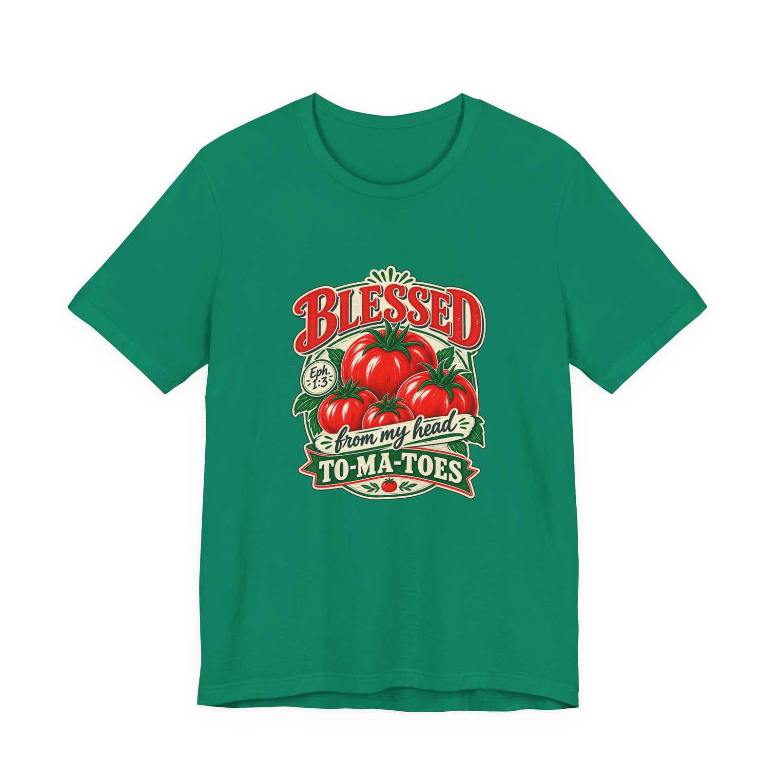 Blessed From My Head To-Ma-Toes Tomato Pun Graphic Tee - Image 25