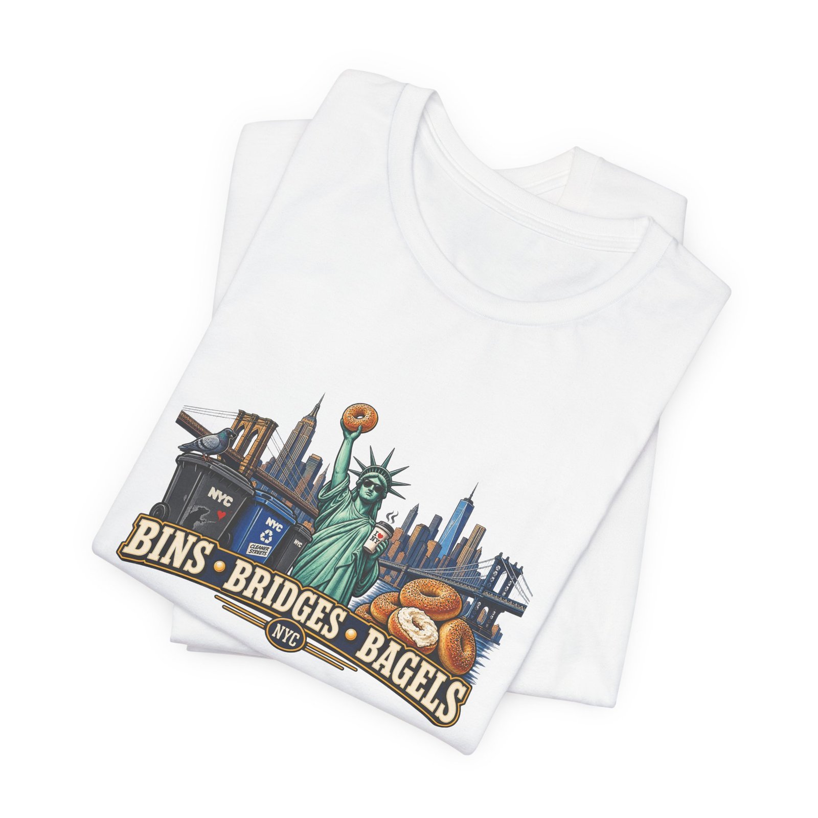 NYC Cleaner Streets Liberty Bagels Graphic Tee - Image 3