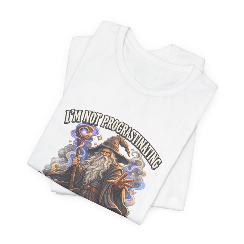 Not Procrastinating Side Quests Wizard Gamer Fantasy Graphic Tee