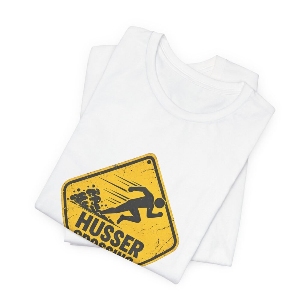 Husser Crossing Running Warning Sign Graphic