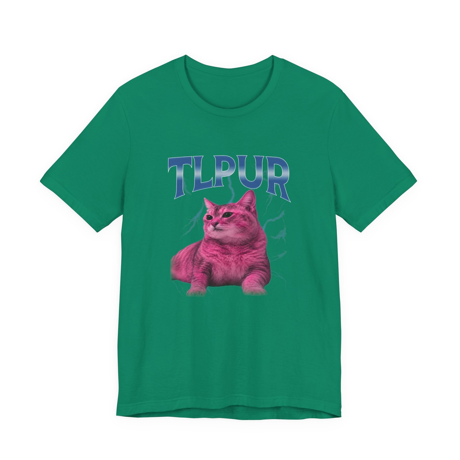 Bootleg TLPUR Meme Pink Cat Blue Splash Graphic Graphic Tee - Image 13