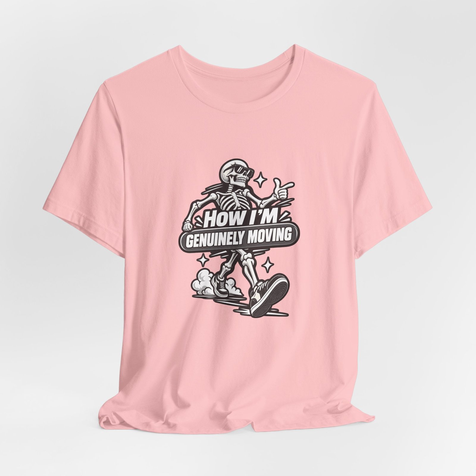How Im Genuinely Moving Funny Skeleton Halloween Graphic Tee - Image 44