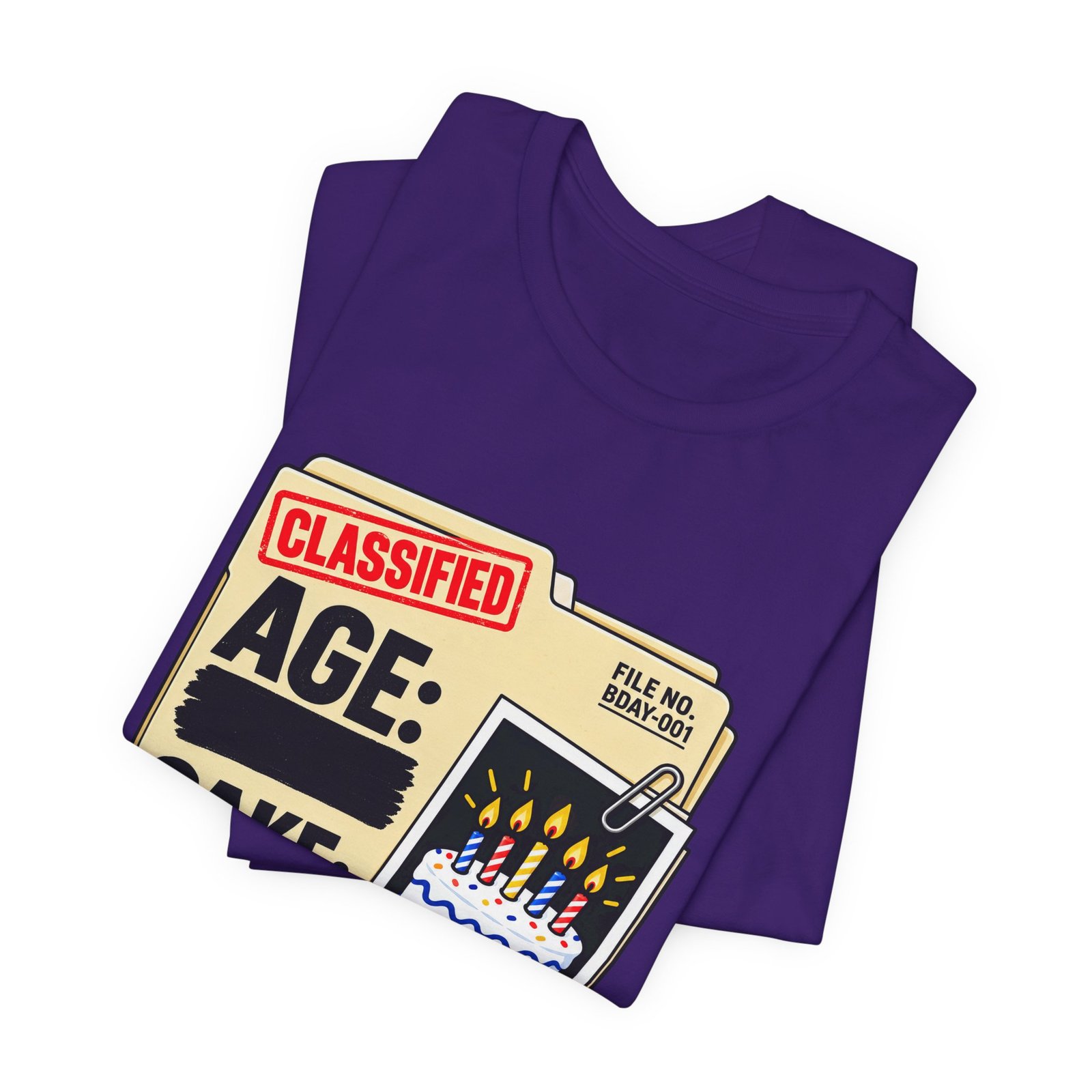 Classified Birthday Cake Funny Case Dossier Graphic Tee - Image 39