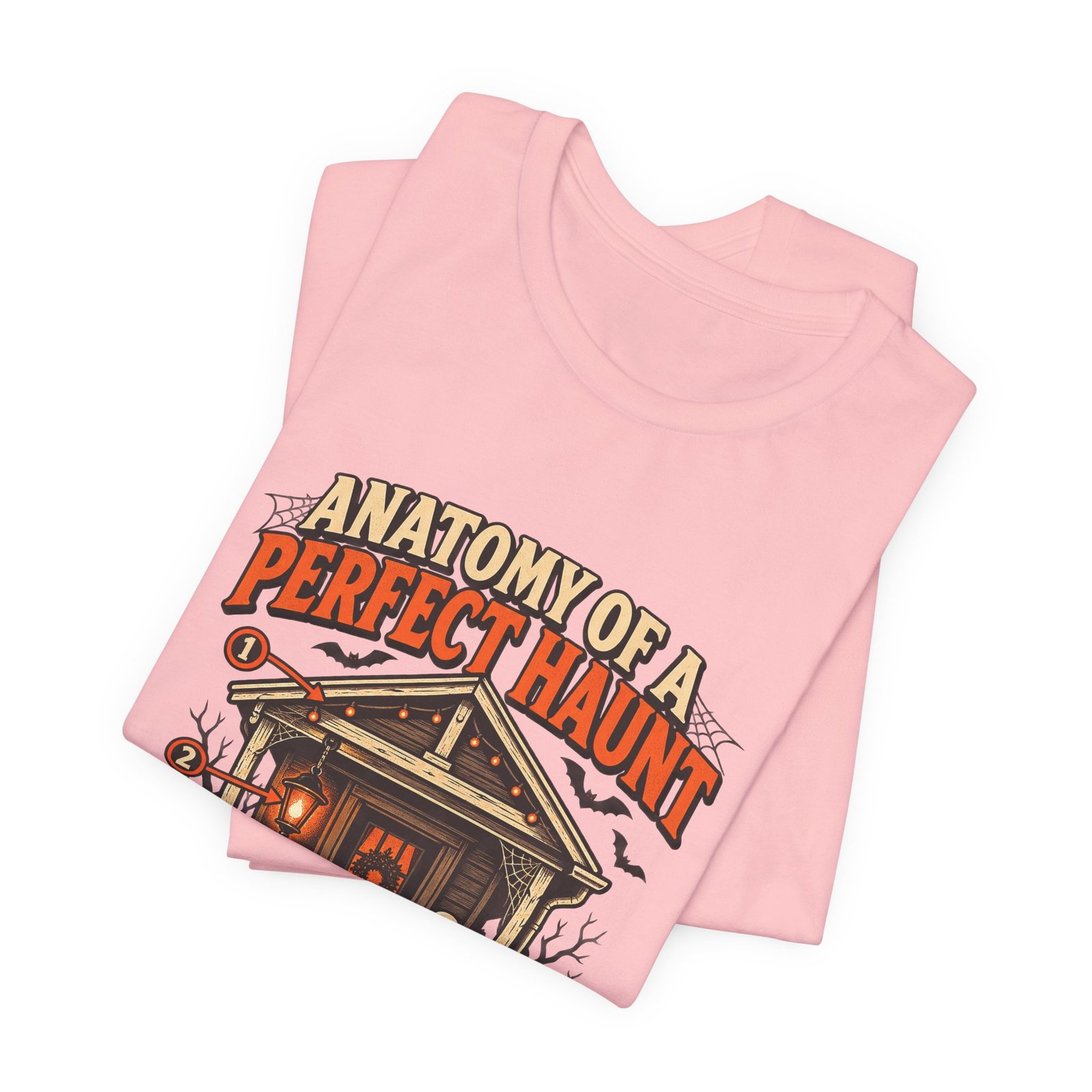 Anatomy Of A Haunted Porch Halloween Ghost Graphic Tee - Image 15