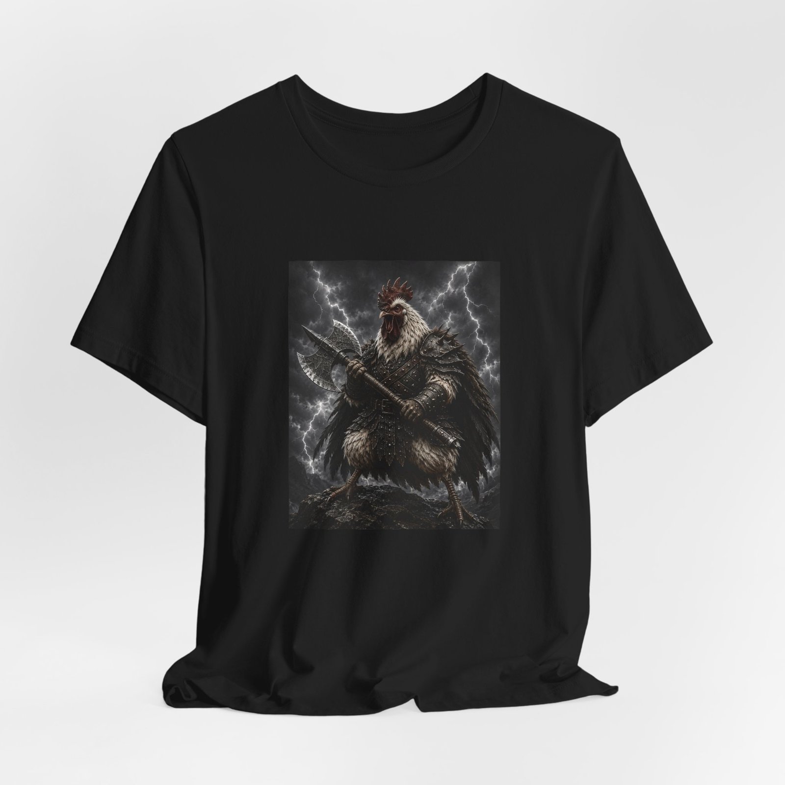 Fantasy Rooster War Lightning Axe Graphic Tee - Image 16