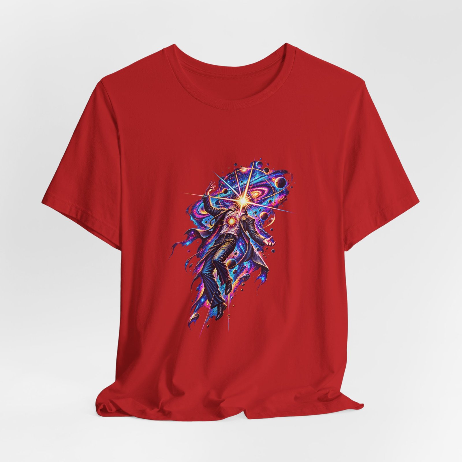 Cosmic Awakening Starburst Human Figure Graphic Tee - Image 32