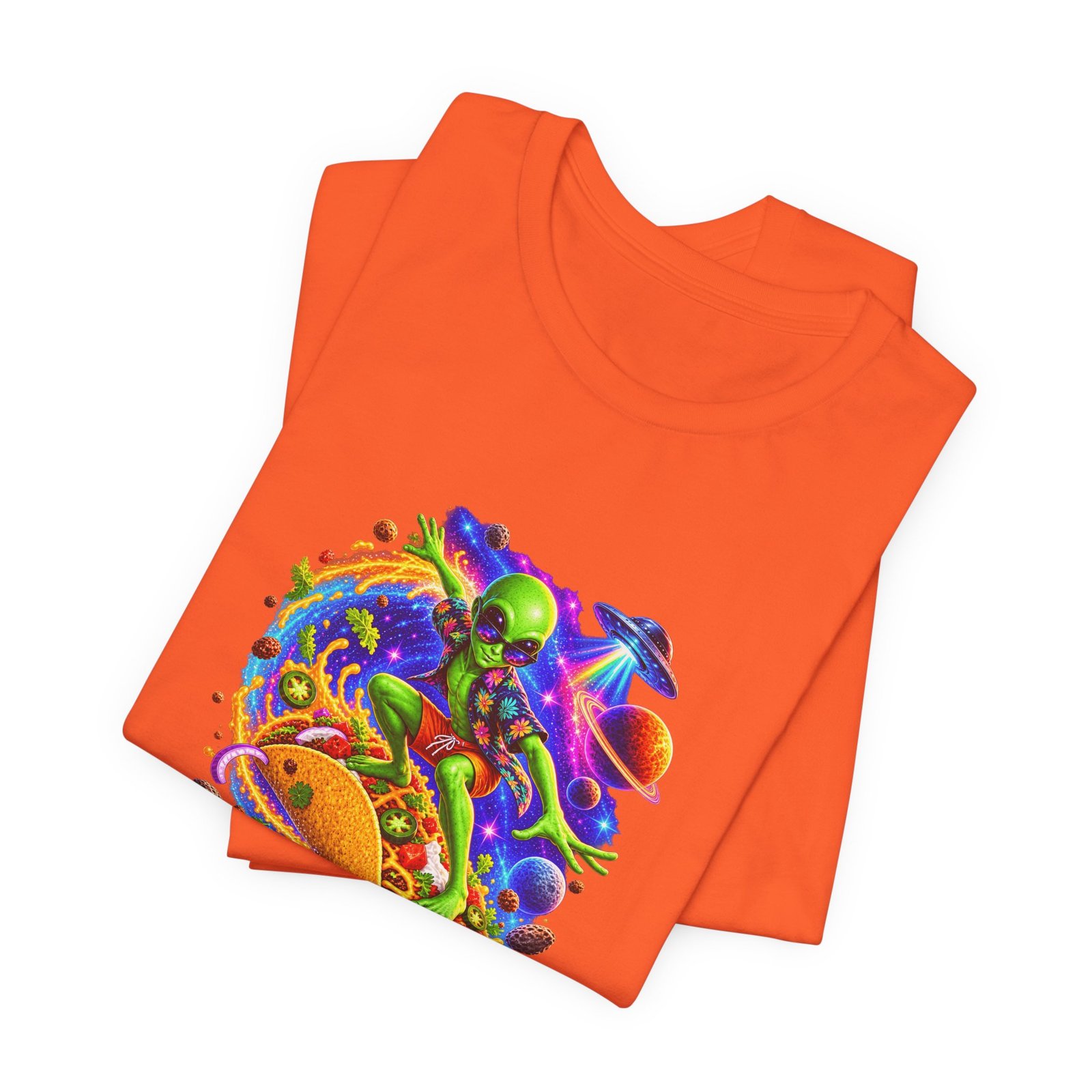 Alien Taco Space Surfer Graphic Tee - Image 7