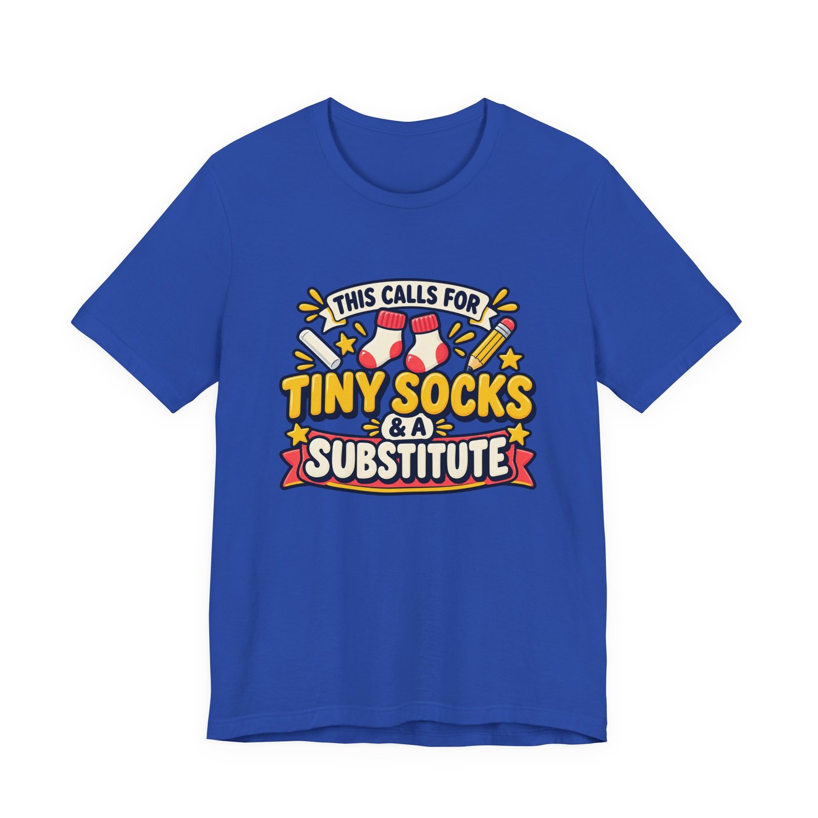 Teacher Baby Announcement Tiny Socks And Substitute Classroom Tee - Image 29