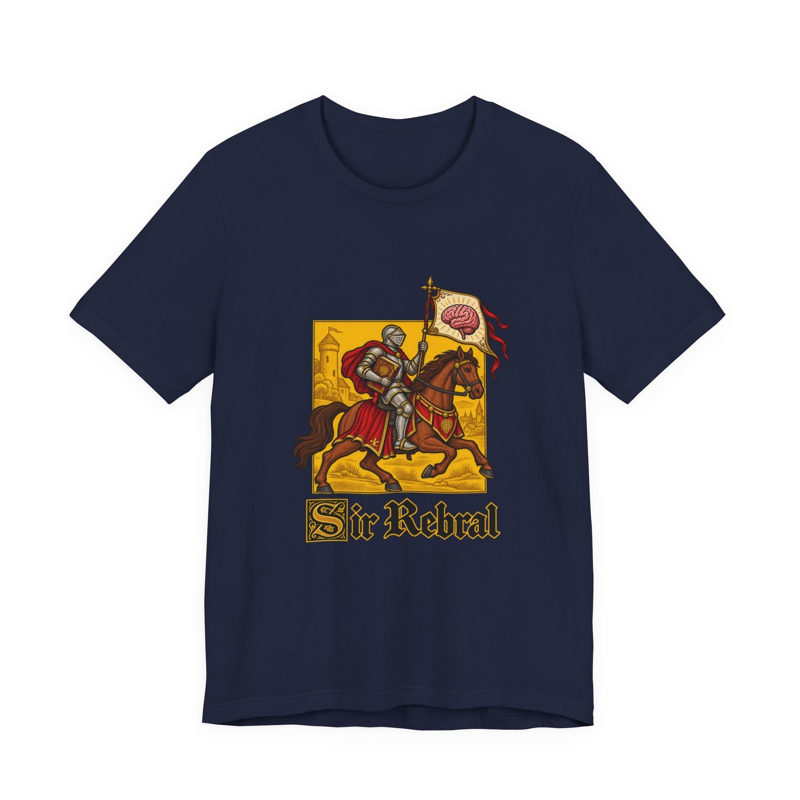 Sir Rebral Cerebral Knight Brain Banner Tee - Image 33