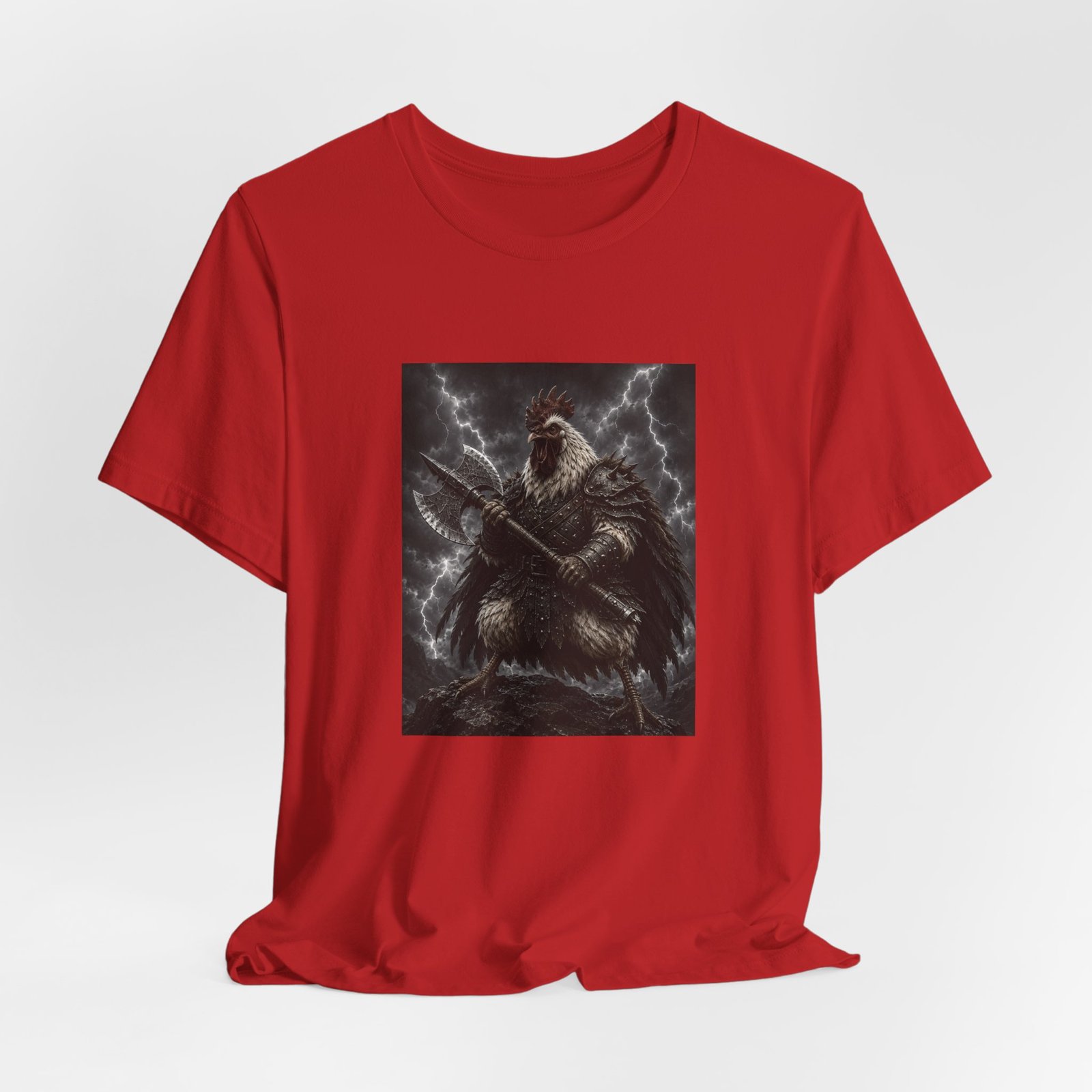 Fantasy Rooster War Lightning Axe Graphic Tee - Image 48