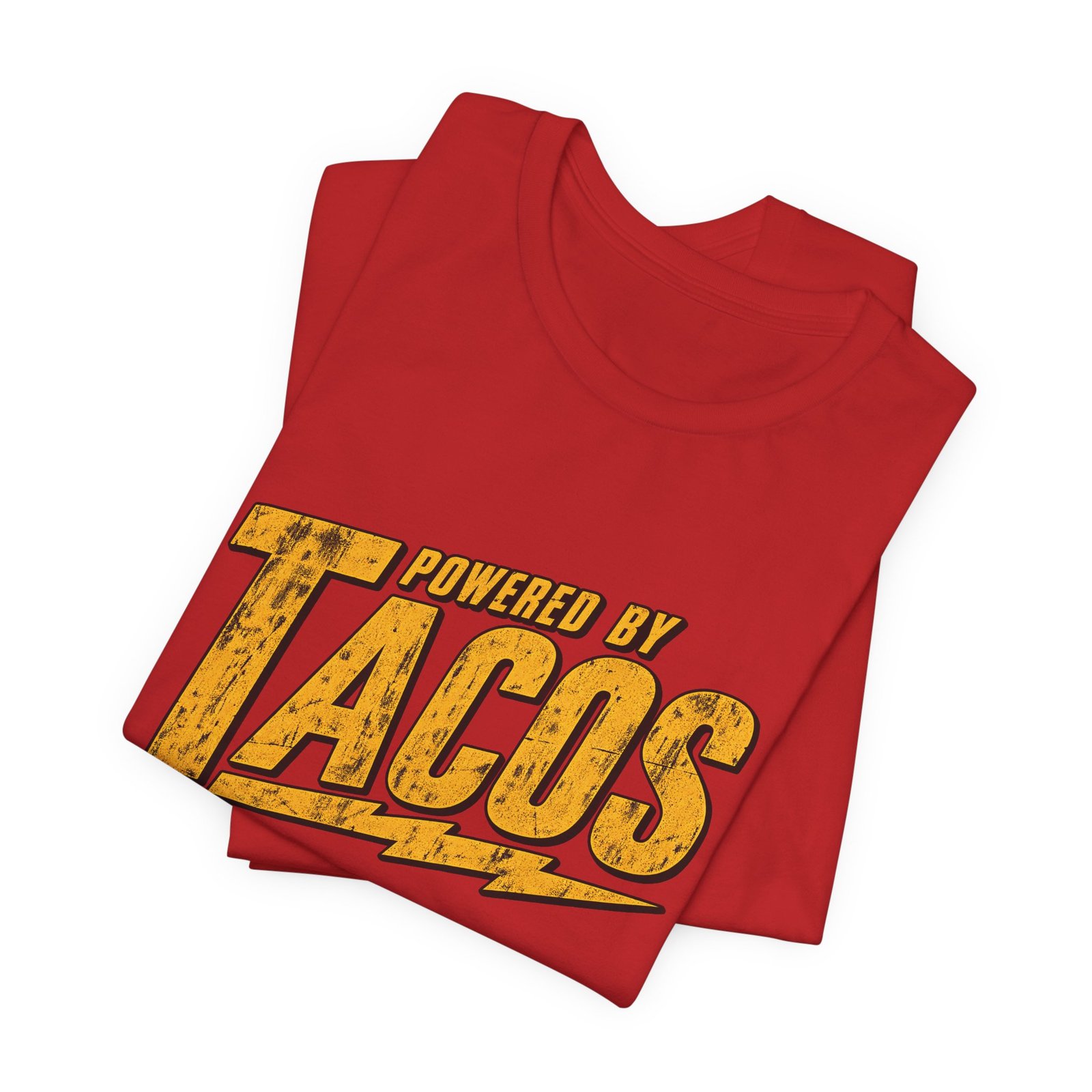 Powered By Tacos Funny Food Lover Quote Graphic Tee - Image 47