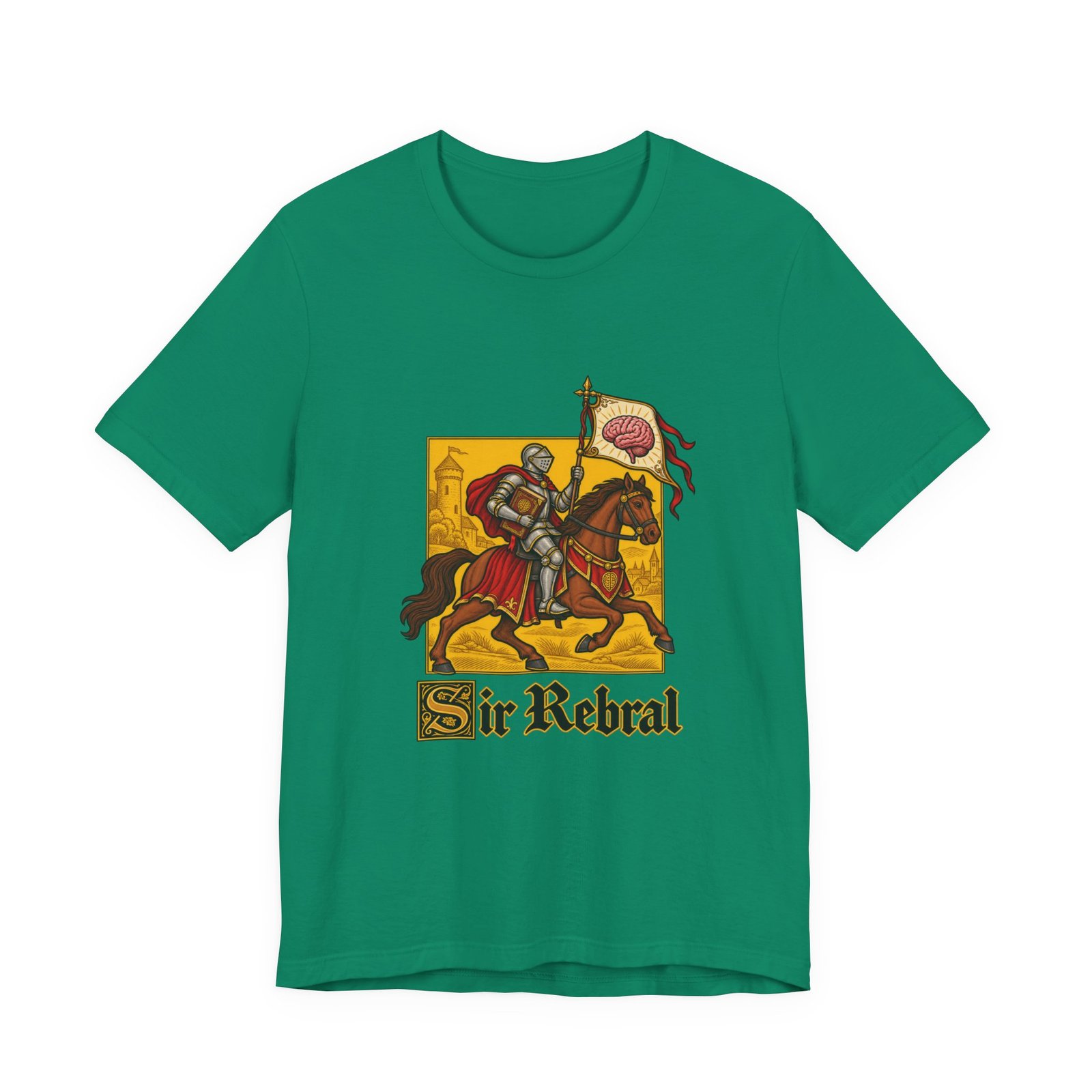 Sir Rebral Cerebral Knight Brain Banner Tee - Image 25