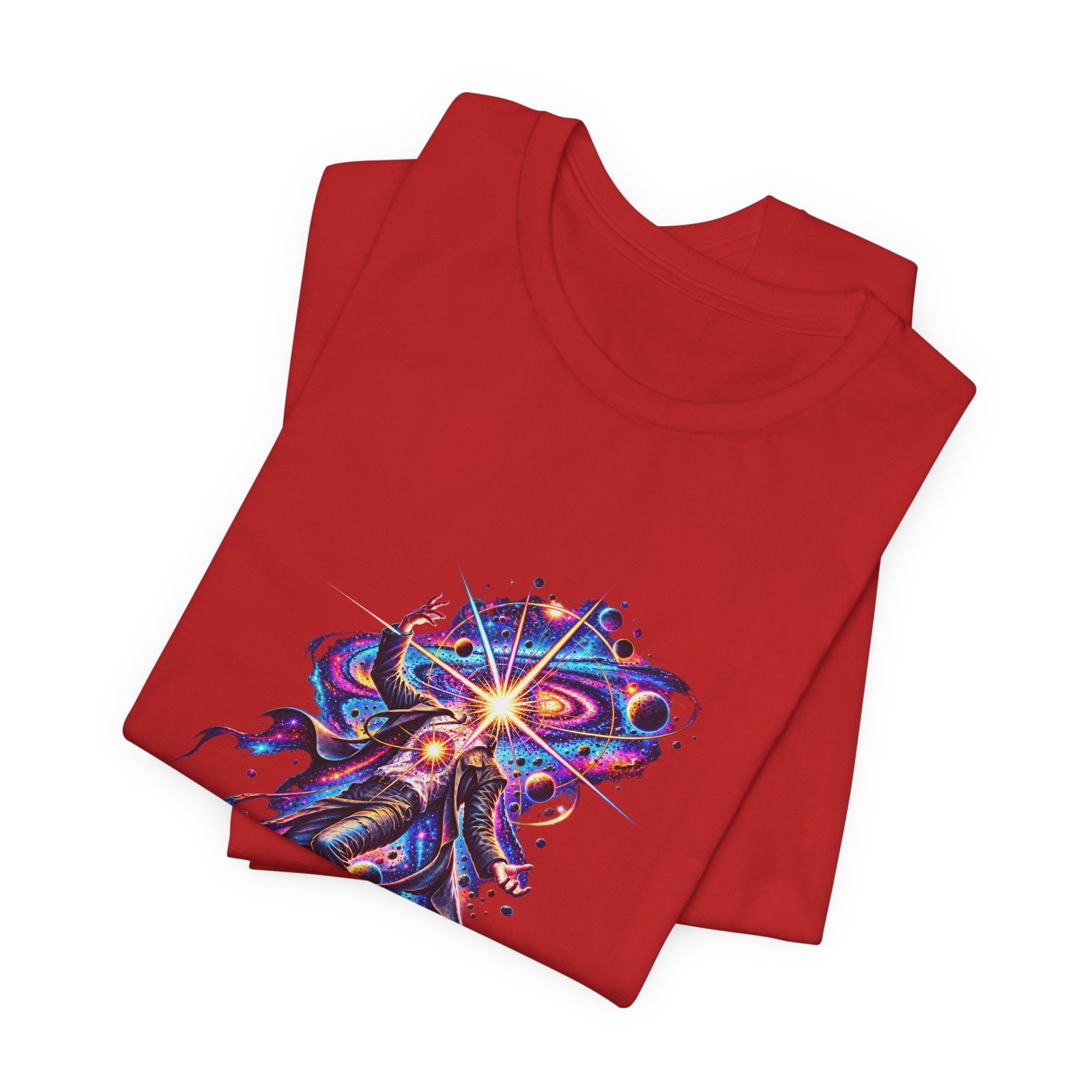 Cosmic Awakening Starburst Human Figure Graphic Tee - Image 31