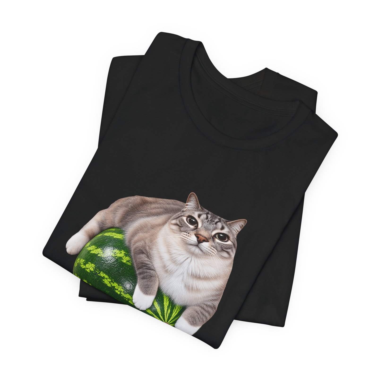 Cat On Watermelon Meme Graphic Tee - Image 7