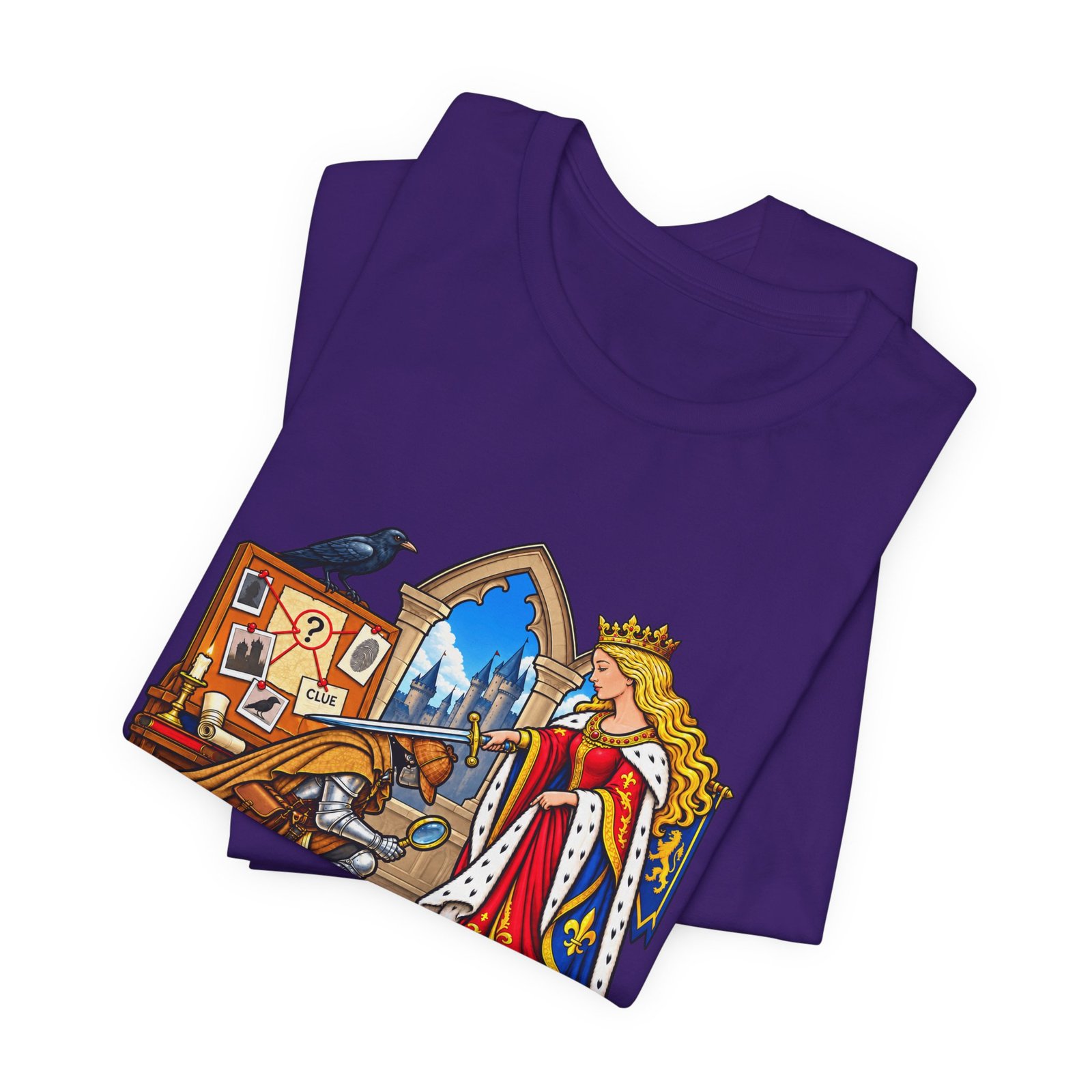 Sir Cumstantial Evidence Medieval Mystery Graphic Tee - Image 39