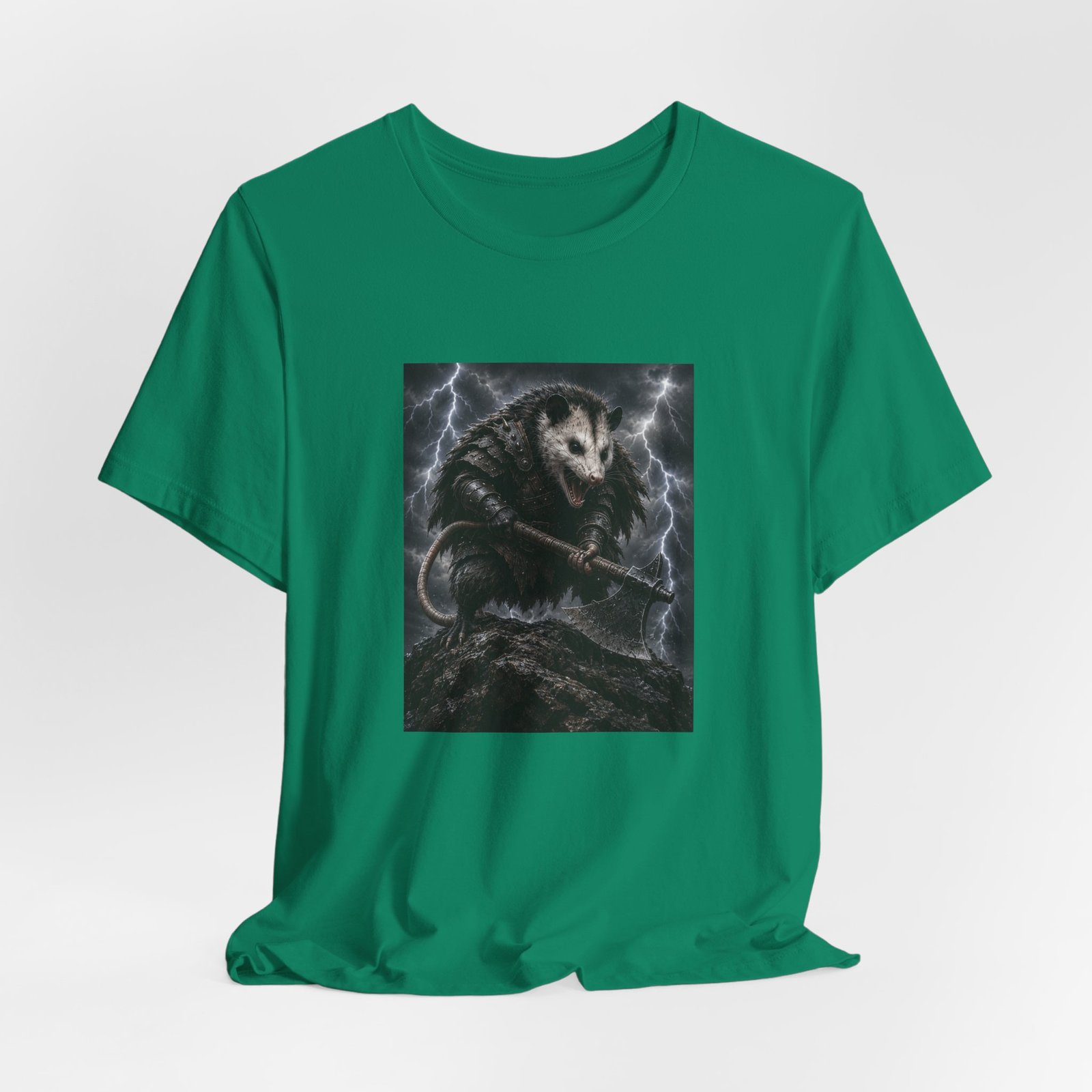 Opossum Warrior With Axe Lightning Storm Graphic Tee - Image 28