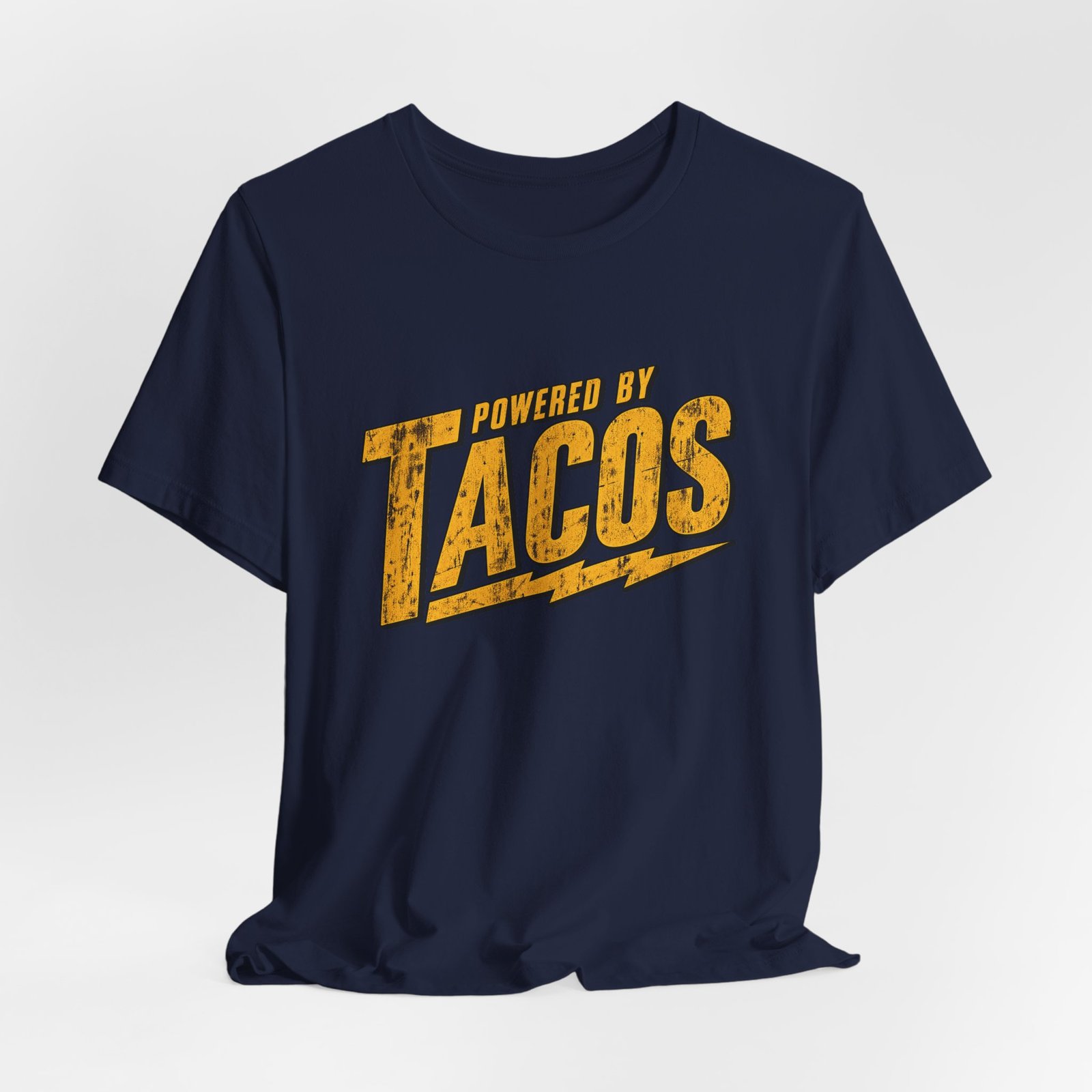 Powered By Tacos Funny Food Lover Quote Graphic Tee - Image 36