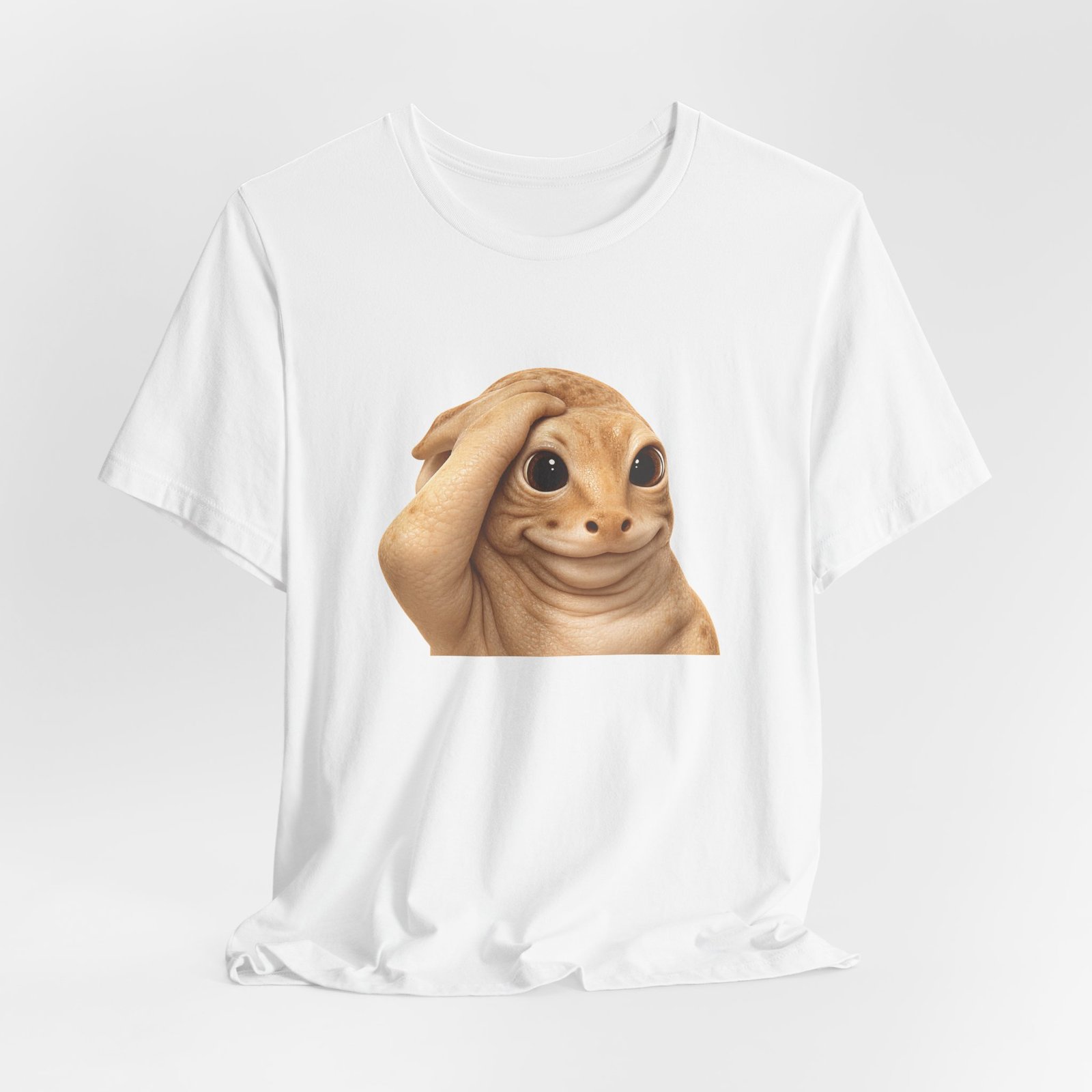 Funny Bashful Cat Reaction Meme Graphic Tee - Image 4