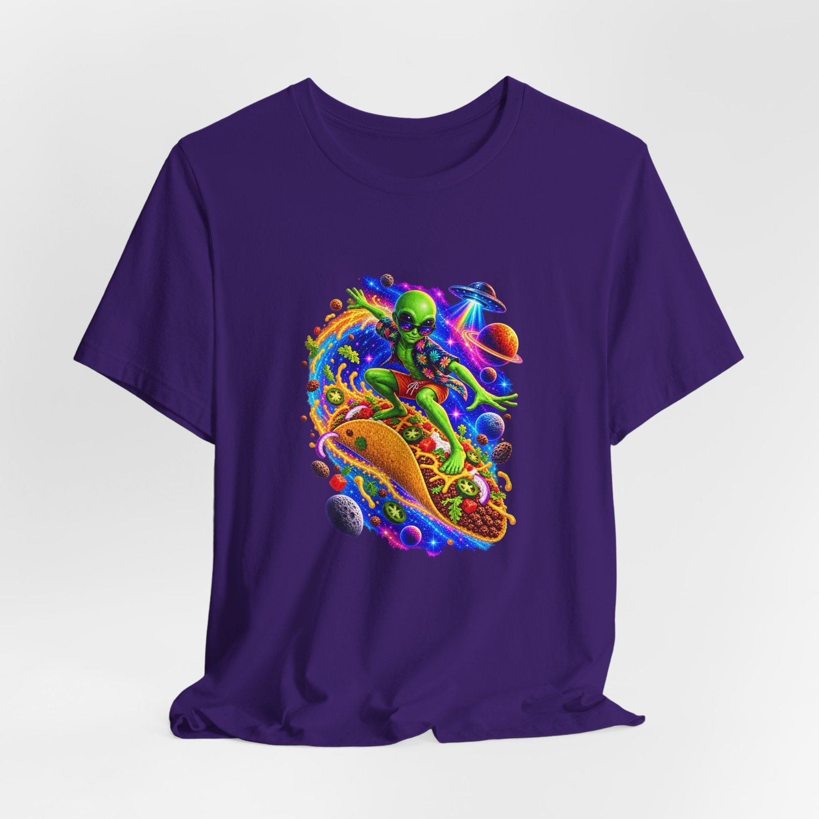 Alien Taco Space Surfer Graphic Tee - Image 40