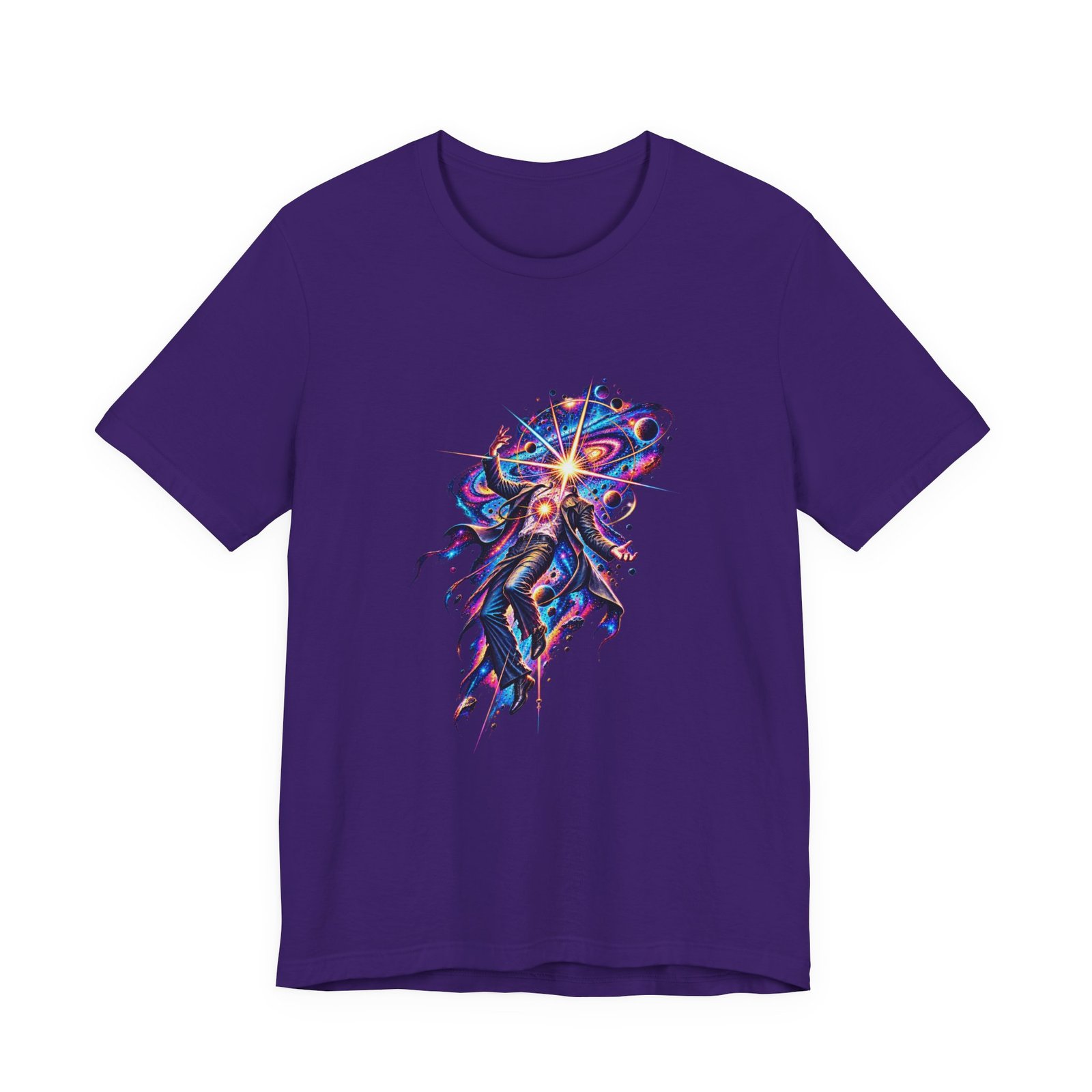 Cosmic Awakening Starburst Human Figure Graphic Tee - Image 25