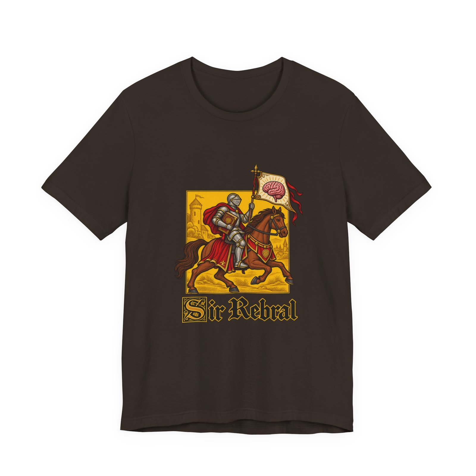 Sir Rebral Cerebral Knight Brain Banner Tee - Image 9