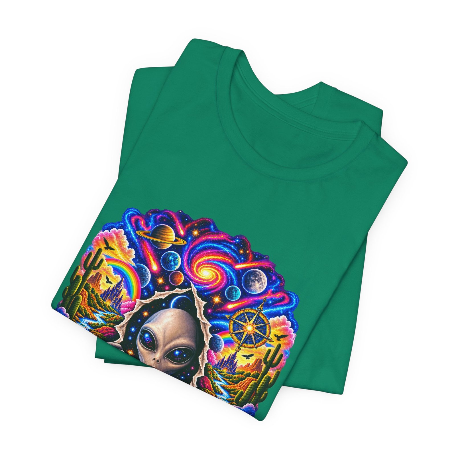 Psychedelic Alien Cosmic Portal Space Graphic Tee - Image 27
