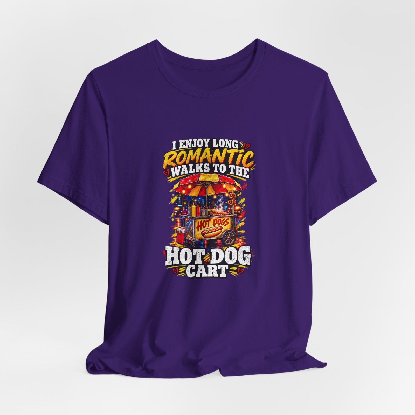 Romantic Walks To The Hot Dog Cart Graphic Tee - Image 40