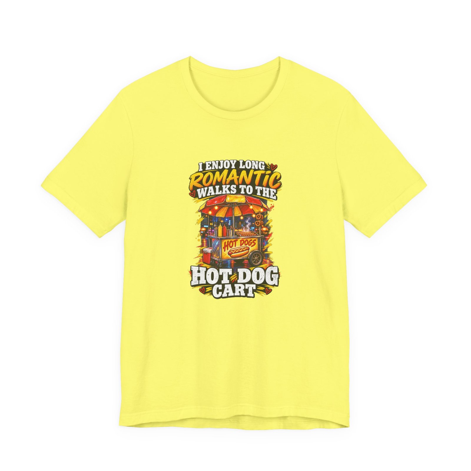 Romantic Walks To The Hot Dog Cart Graphic Tee - Image 17