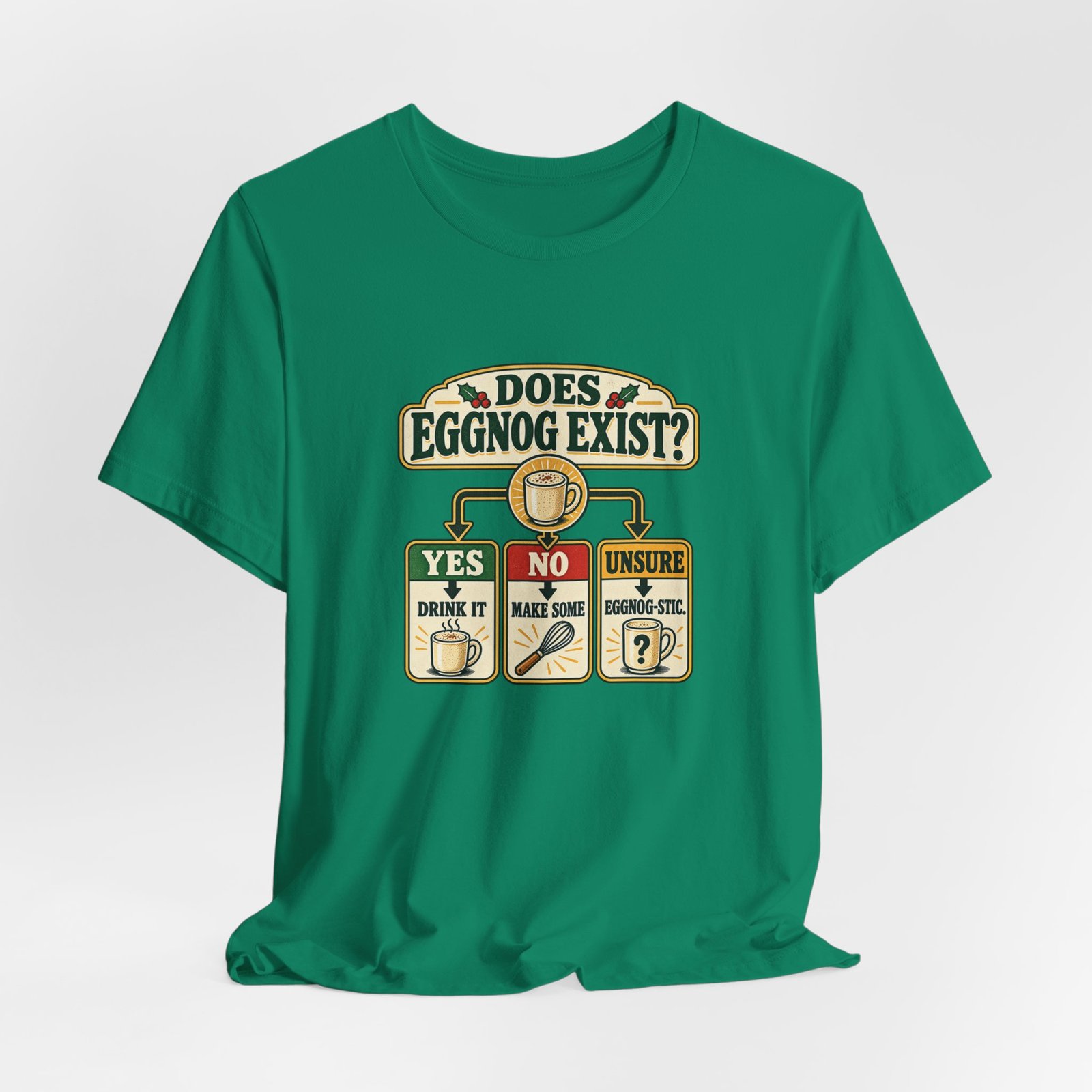 Does Eggnog Pun Exist Holiday Chart Graphic Tee - Image 28