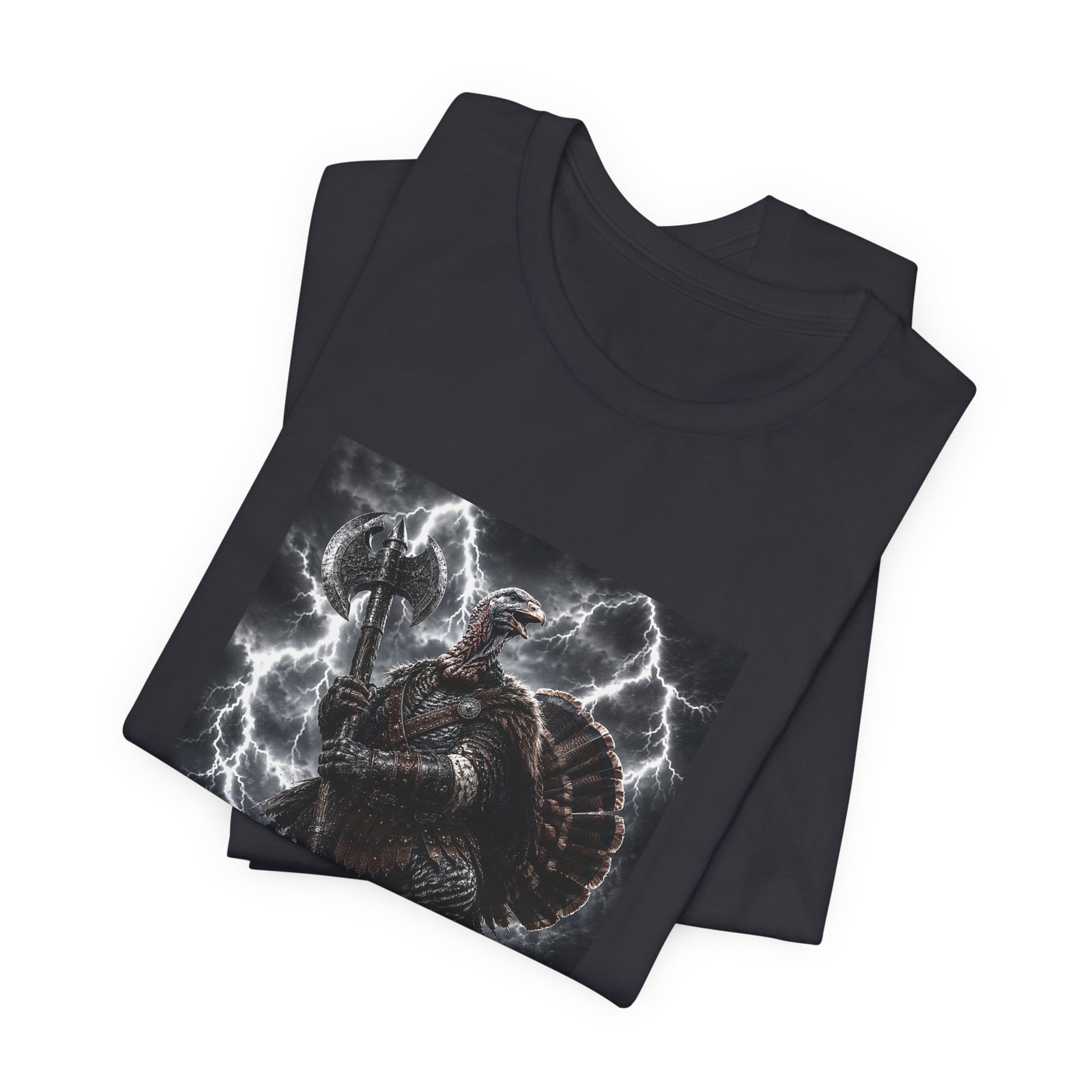 Turkey Warrior Axe Lightning Storm Graphic Tee - Image 23