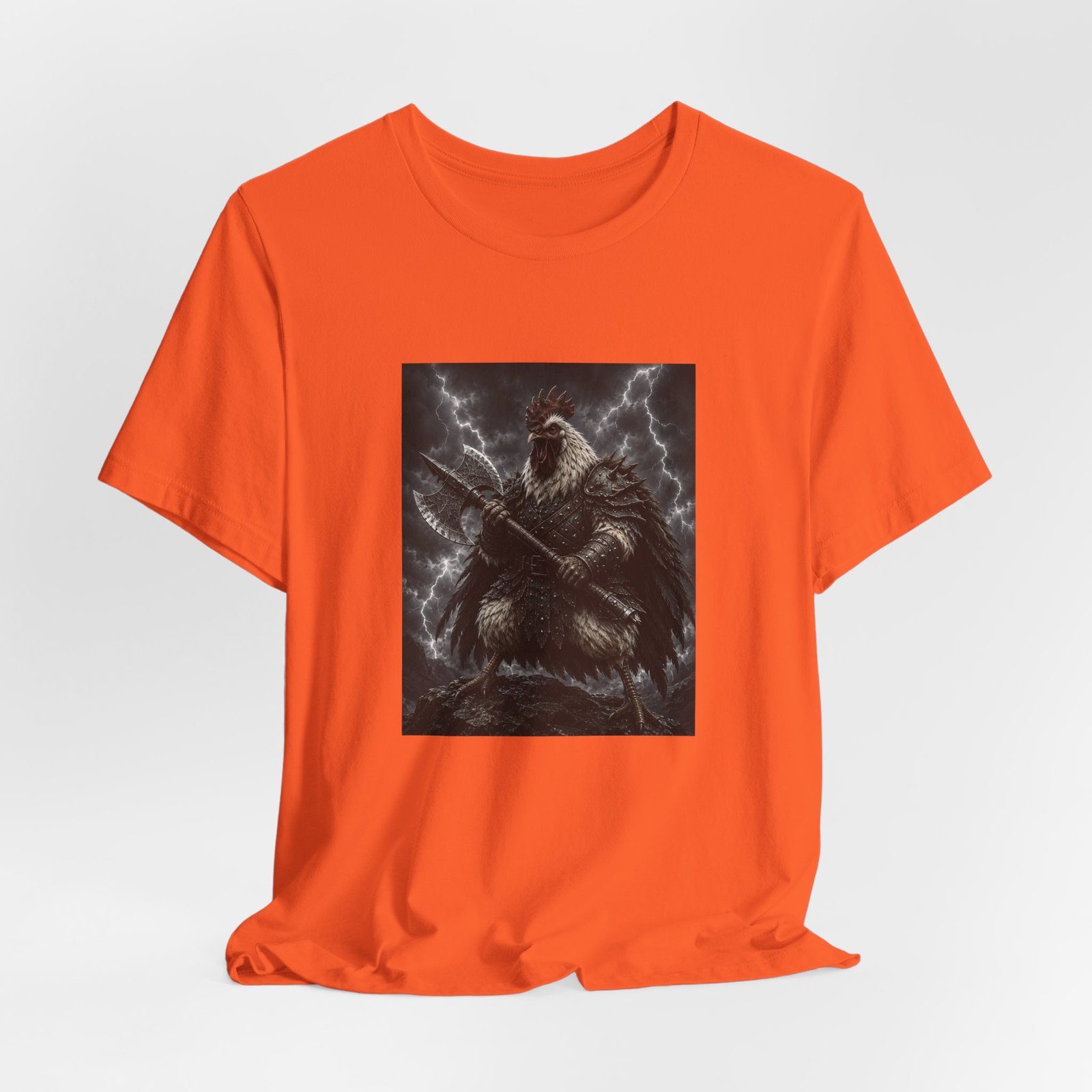 Fantasy Rooster War Lightning Axe Graphic Tee - Image 8
