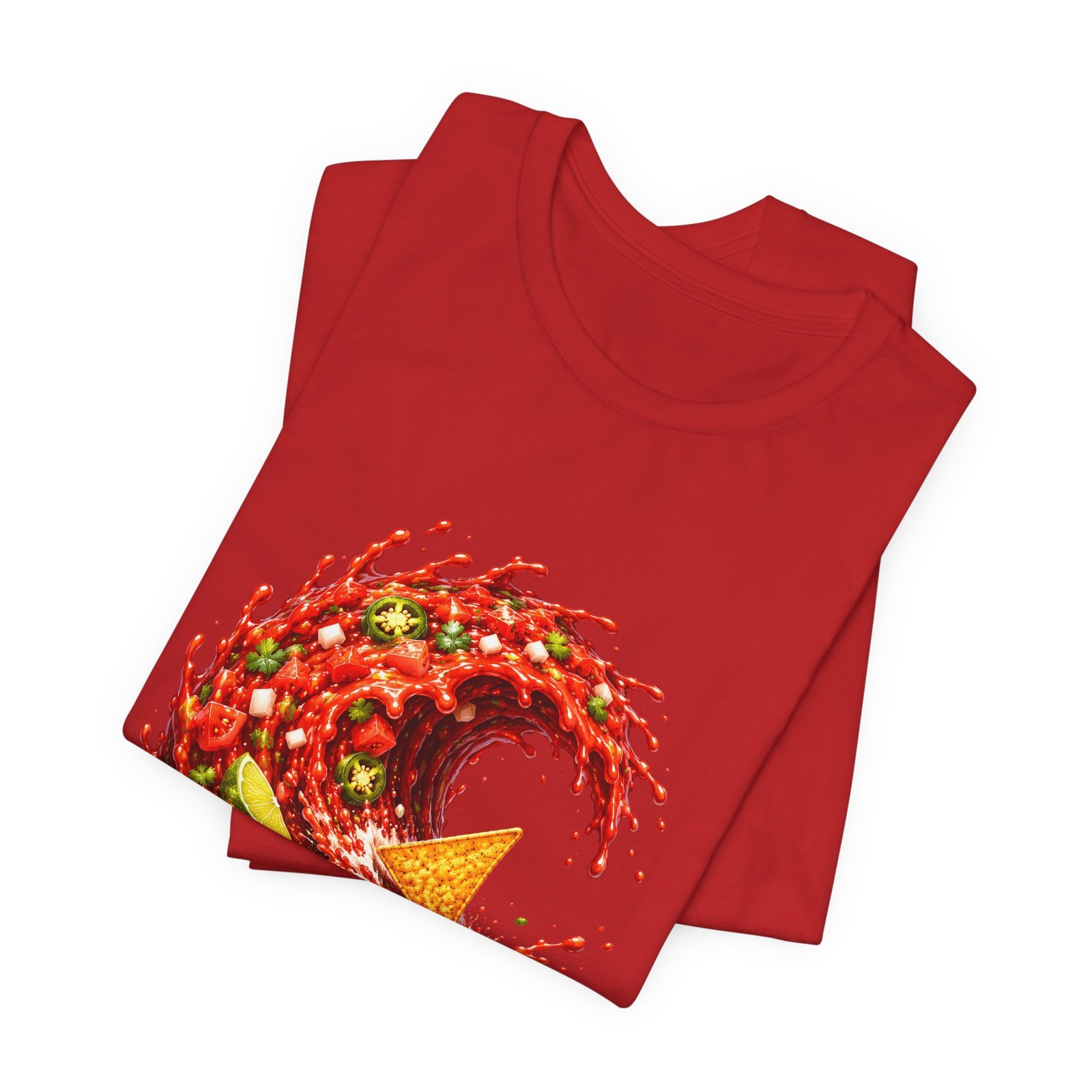 Tortilla Chip Surfing Spicy Salsa Wave Graphic Tee - Image 47