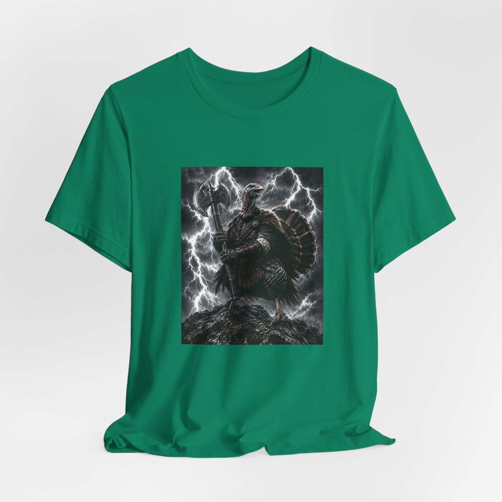 Turkey Warrior Axe Lightning Storm Graphic Tee - Image 28