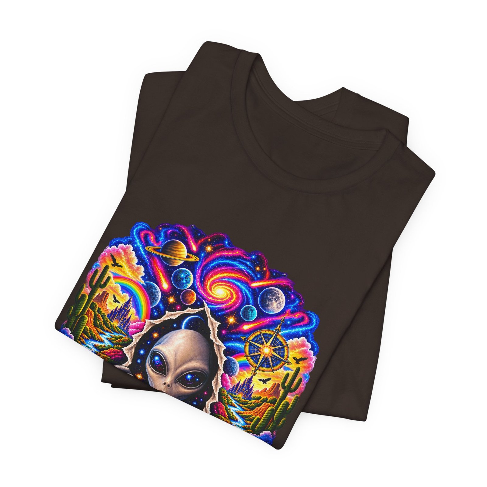 Psychedelic Alien Cosmic Portal Space Graphic Tee - Image 11