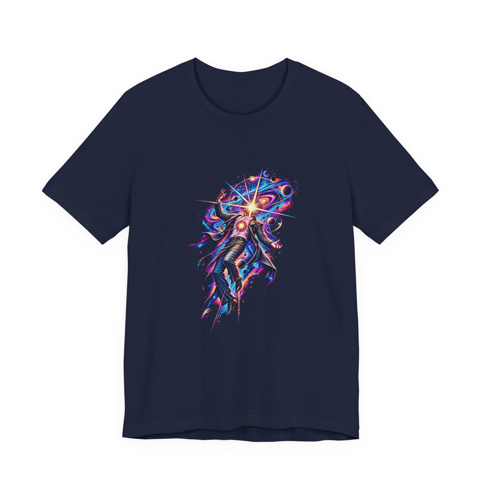 Cosmic Awakening Starburst Human Figure Graphic Tee - Image 21