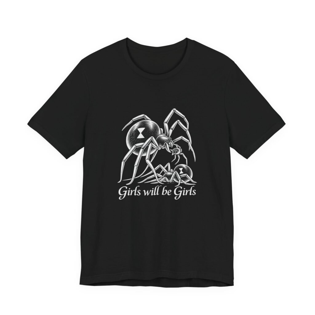 Girls Will Be Girls Black Spiders Graphic Tee