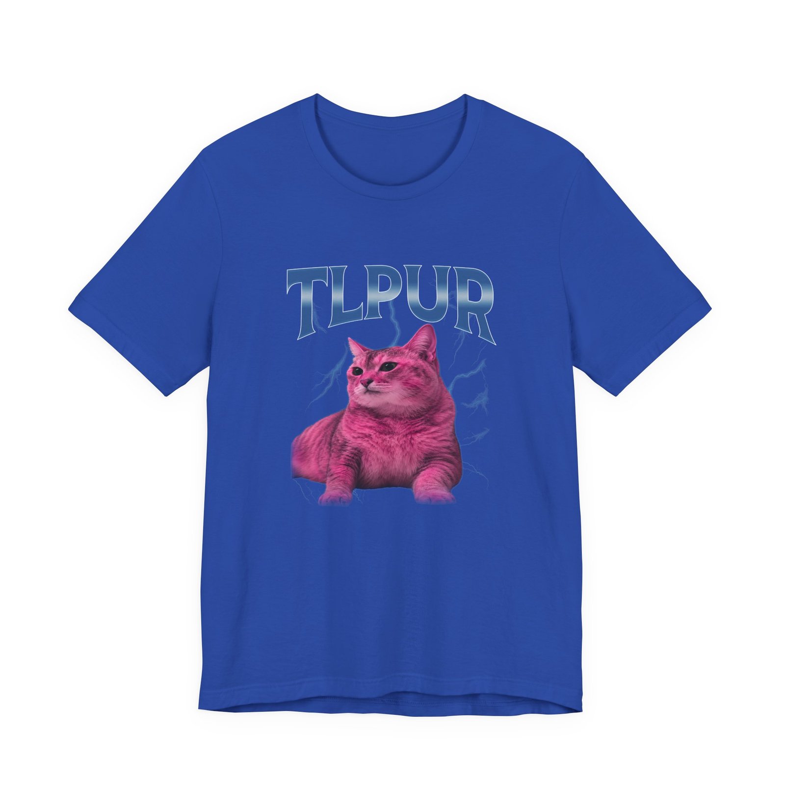 Bootleg TLPUR Meme Pink Cat Blue Splash Graphic Graphic Tee - Image 17