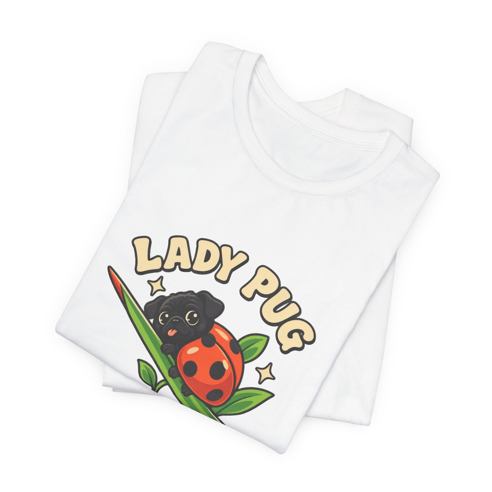 Lady Pug Cute Ladybug Dog Pun Graphic Tee - Image 3