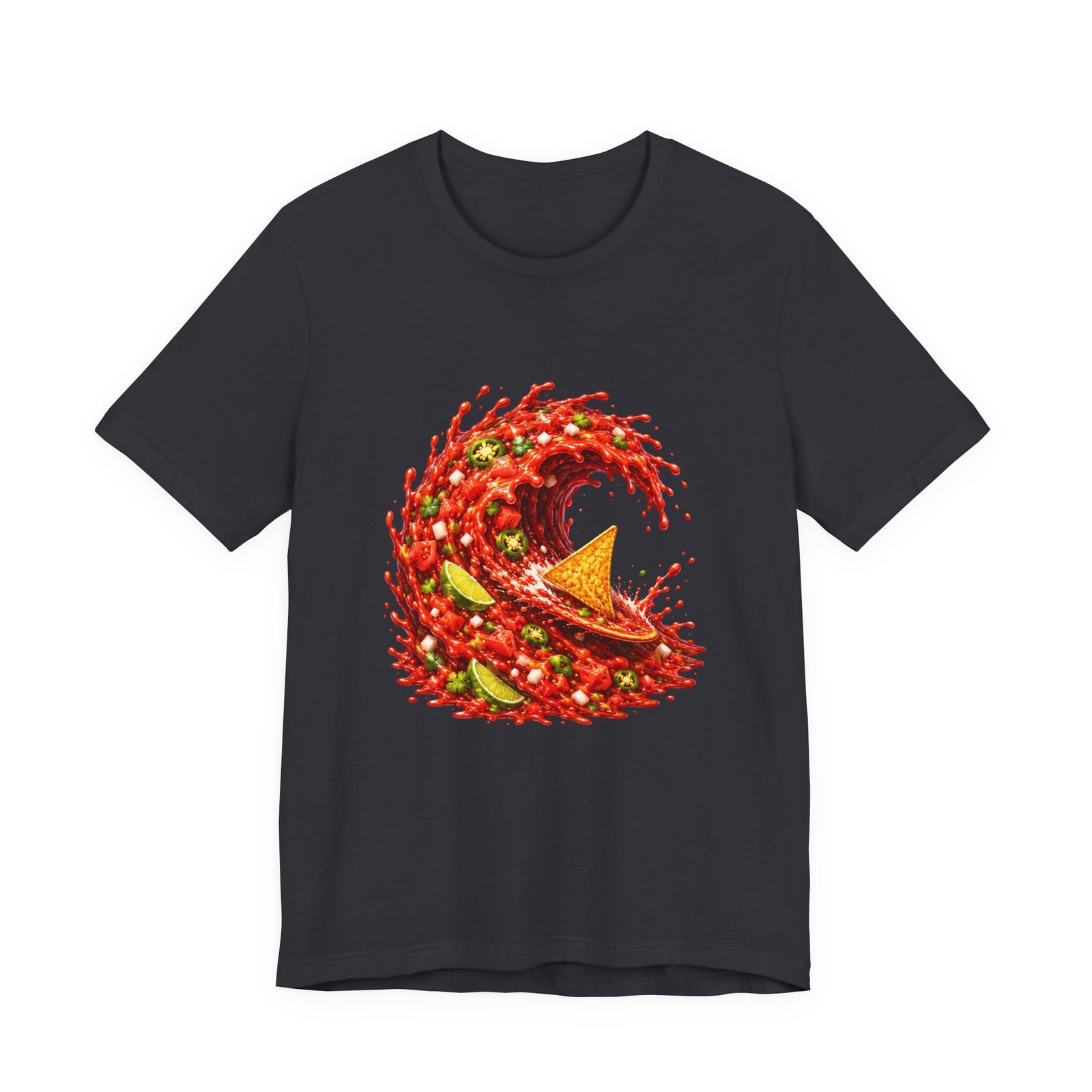Tortilla Chip Surfing Spicy Salsa Wave Graphic Tee - Image 21