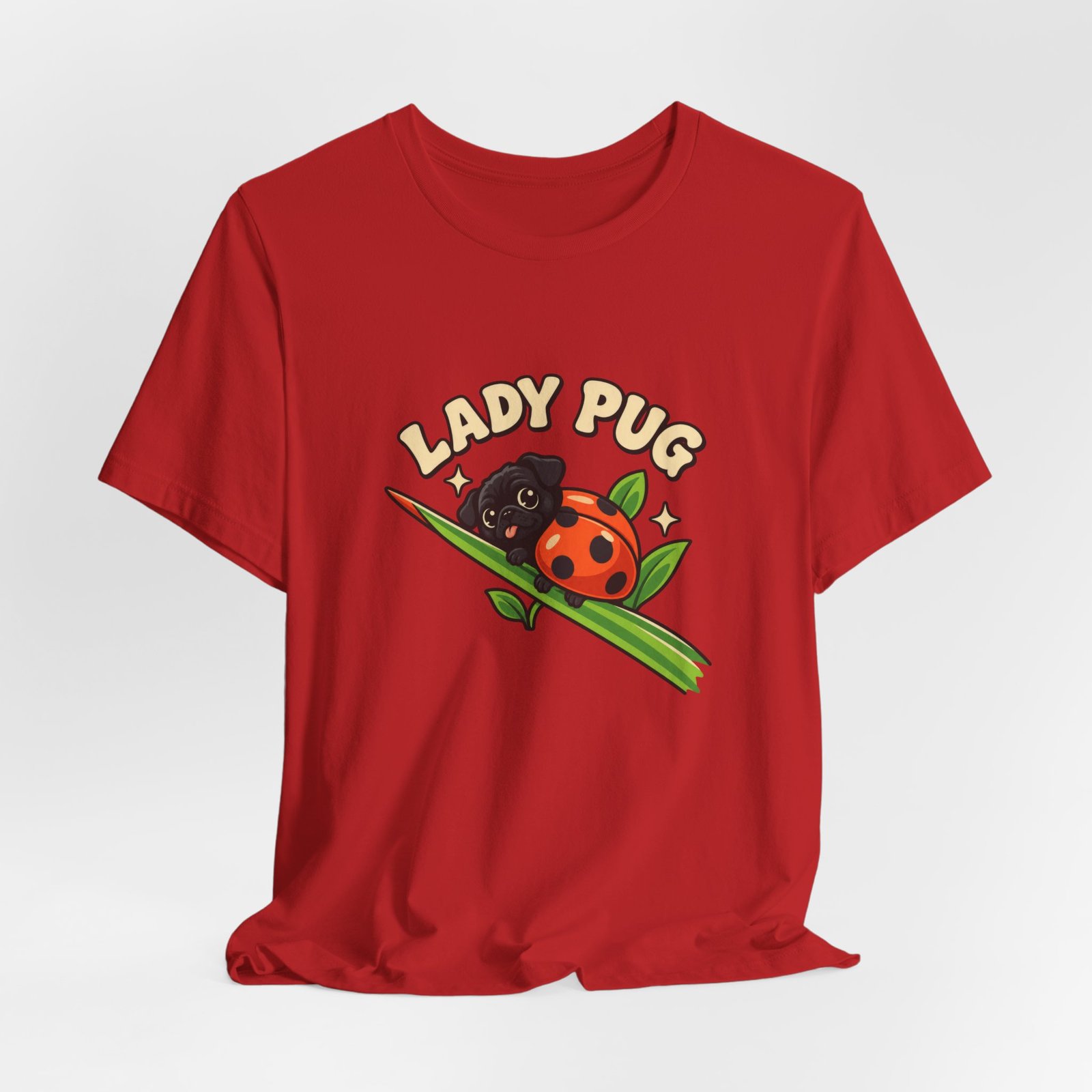 Lady Pug Cute Ladybug Dog Pun Graphic Tee - Image 48